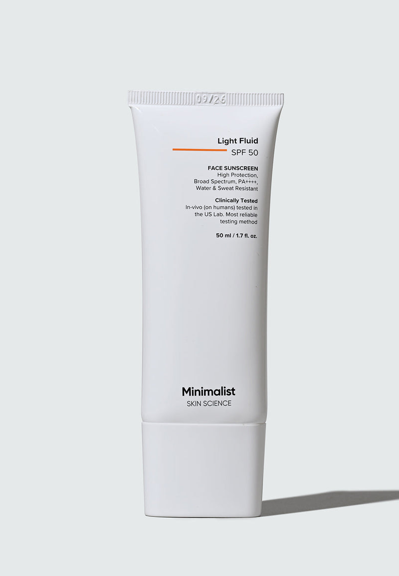 Minimalist Light Fluid SPF 50 Sunscreen For Broad Spectrum SPF 50, PA++++, 50ml - Buy from Indicrest