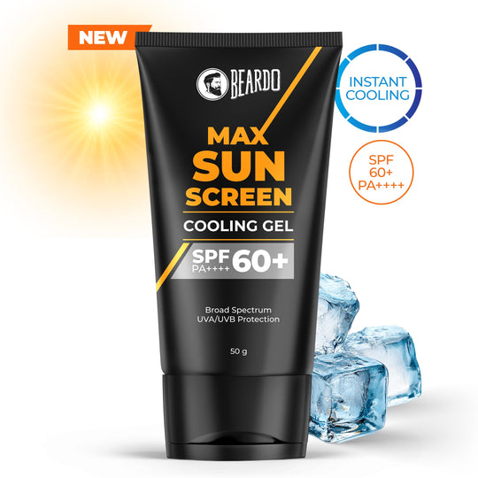 Beardo Max Sunscreen Cooling Gel SPF 60+ PA++++, 50g - Buy from Indicrest