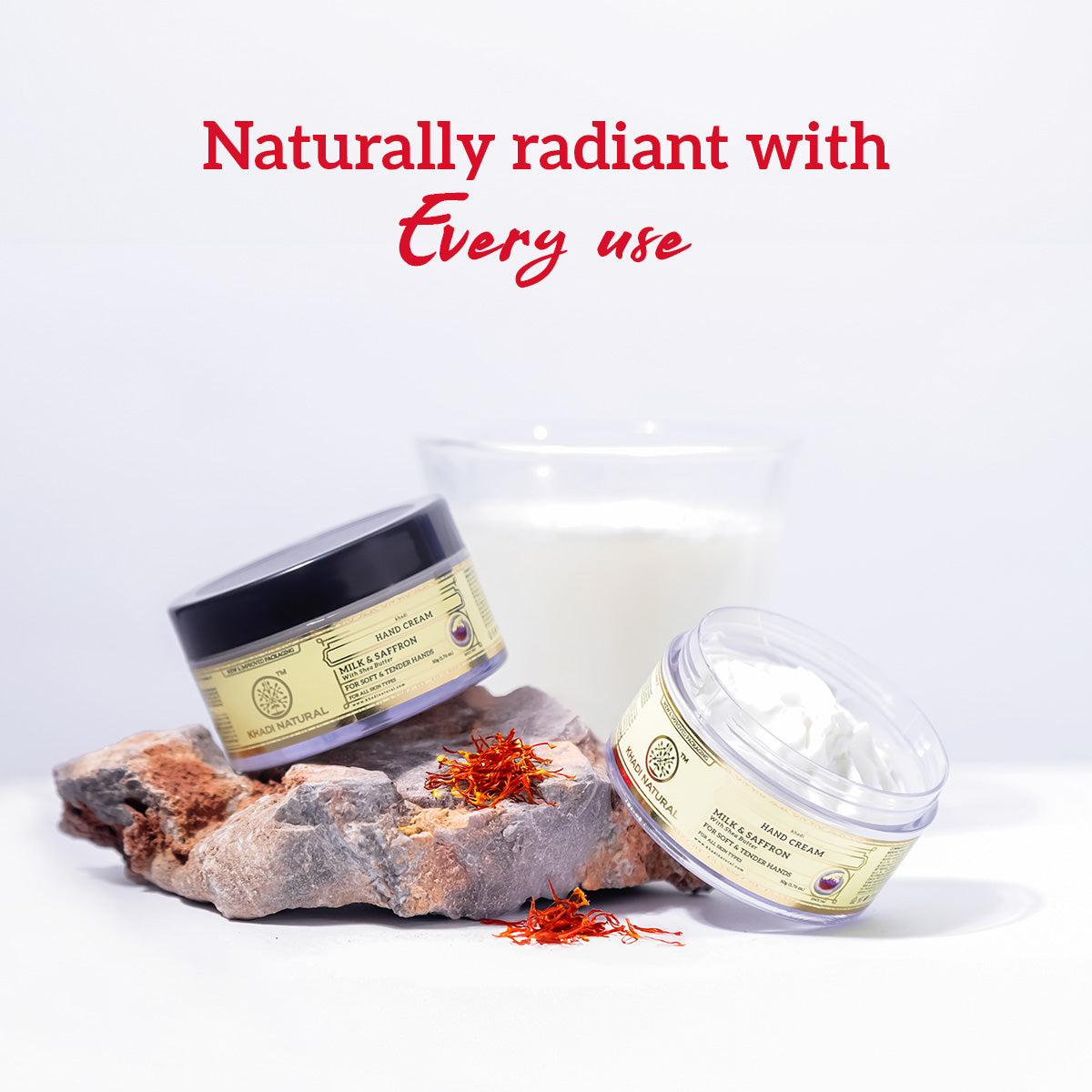 Khadi Natural Milk & Saffron Hand Cream - 50gm - Image 8 - Buy from Indicrest