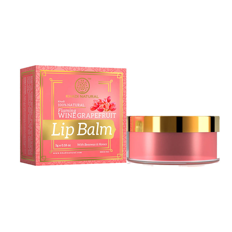Khadi Natural Wine Grapefruit Lip Balm - With Beeswax & Honey - 5gm - Buy from Indicrest