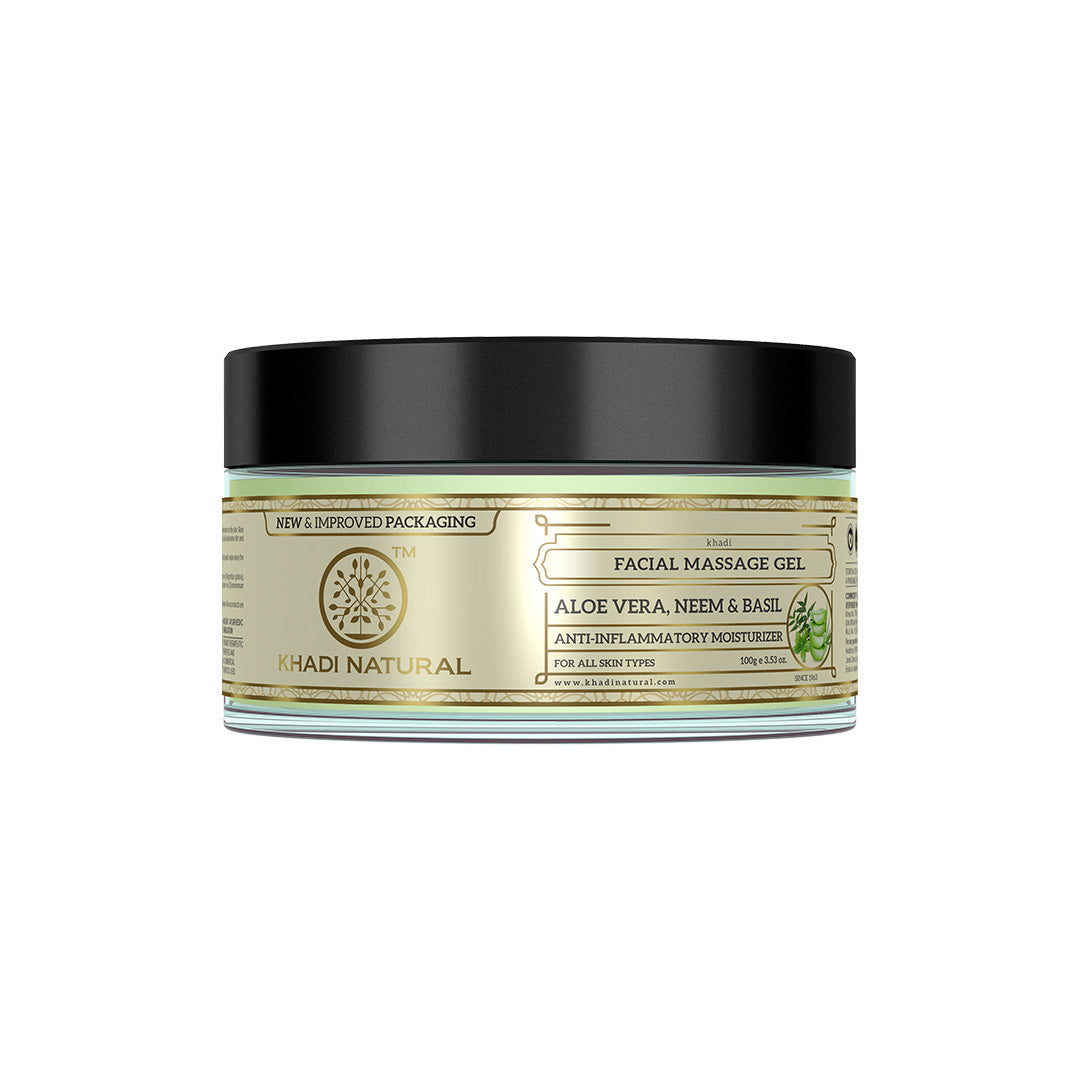 Khadi Natural Alovera Neem & Basil Face Massage Gel - 100gm - Buy from Indicrest