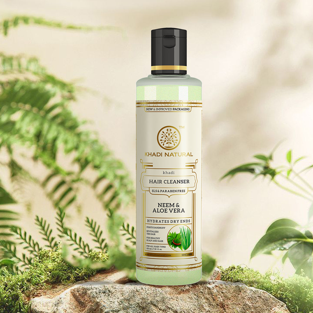 Khadi Natural Neem & Aloevera Hair Cleanser SLS & Paraben Free - 210ml - Image 5 - Buy from Indicrest