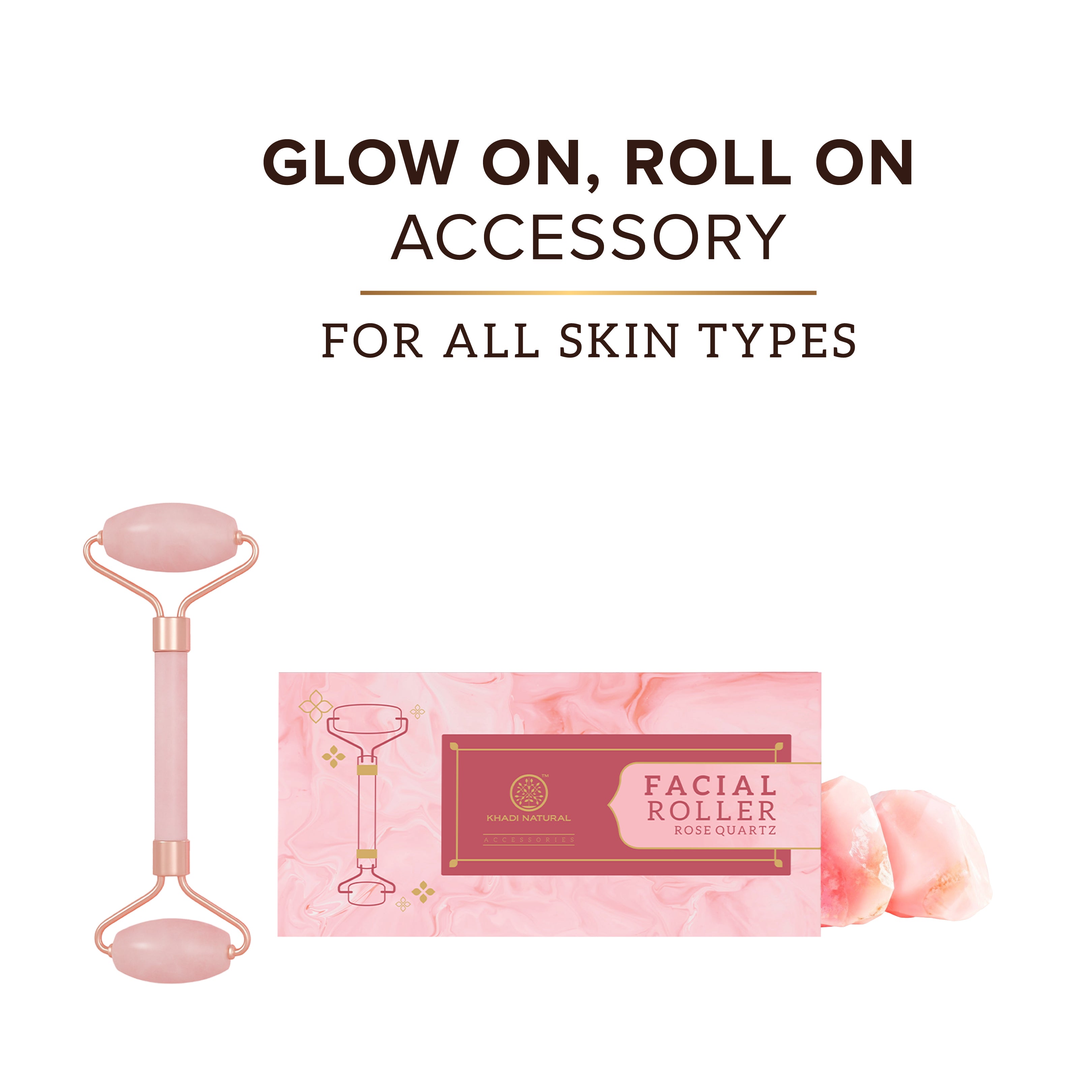 Khadi Natural Rose Quartz Facial Roller - Image 10 - Buy from Indicrest