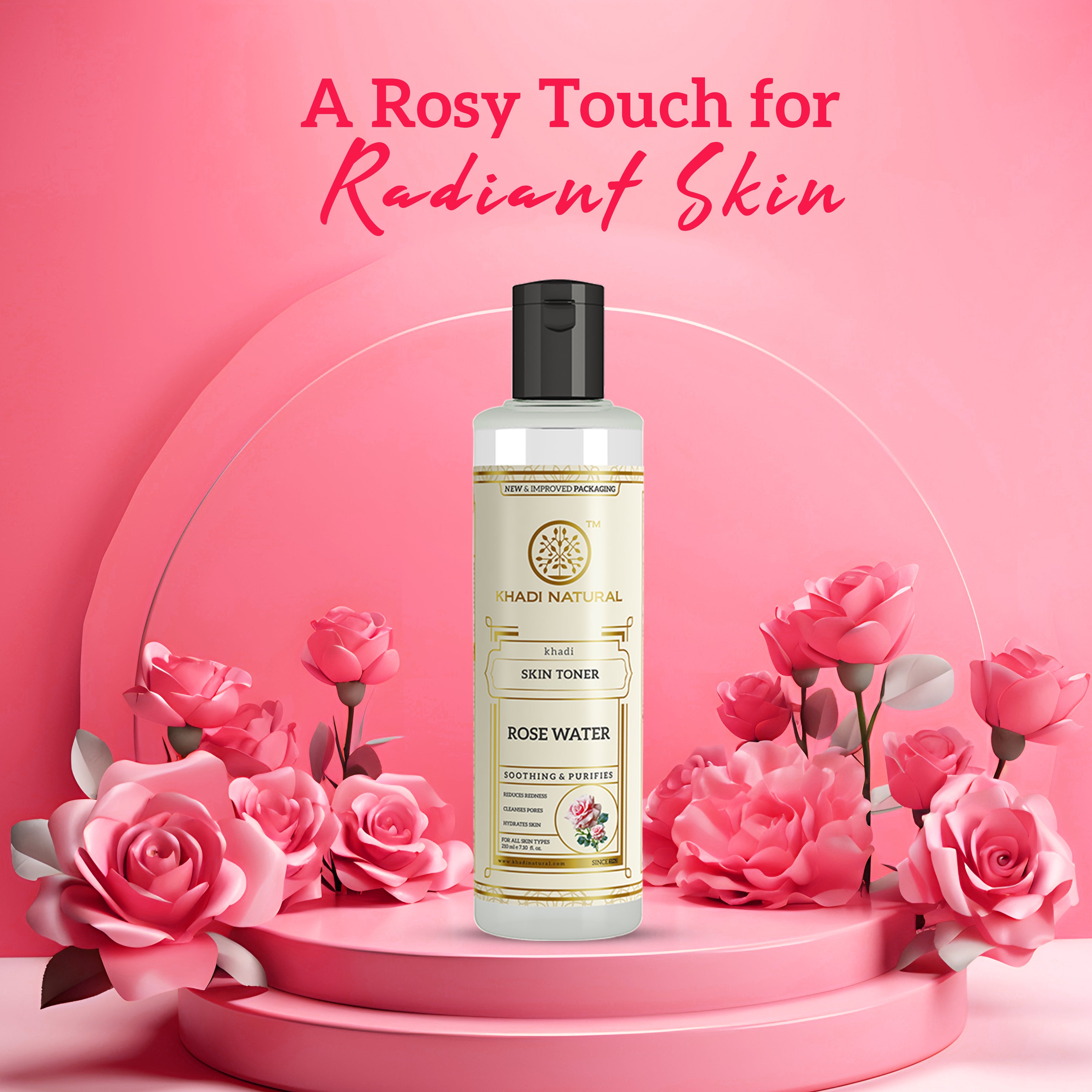 Khadi Natural Pure Rose Water Skin Toner - 210ml - Image 4 - Buy from Indicrest