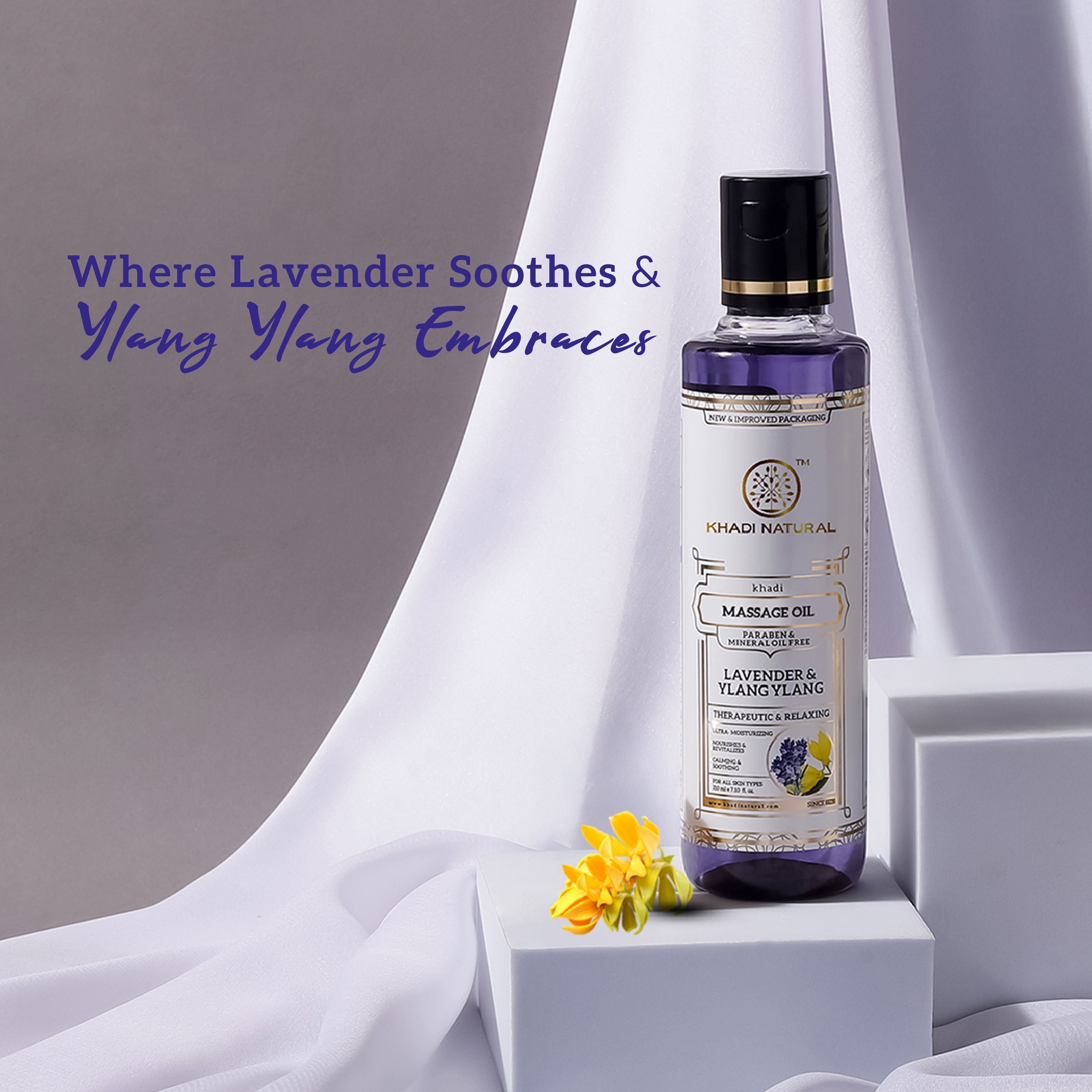 Khadi Natural Lavender & Ylang Ylang Massage Oil Paraben Mineral Oil Free - 210ml - Image 8 - Buy from Indicrest