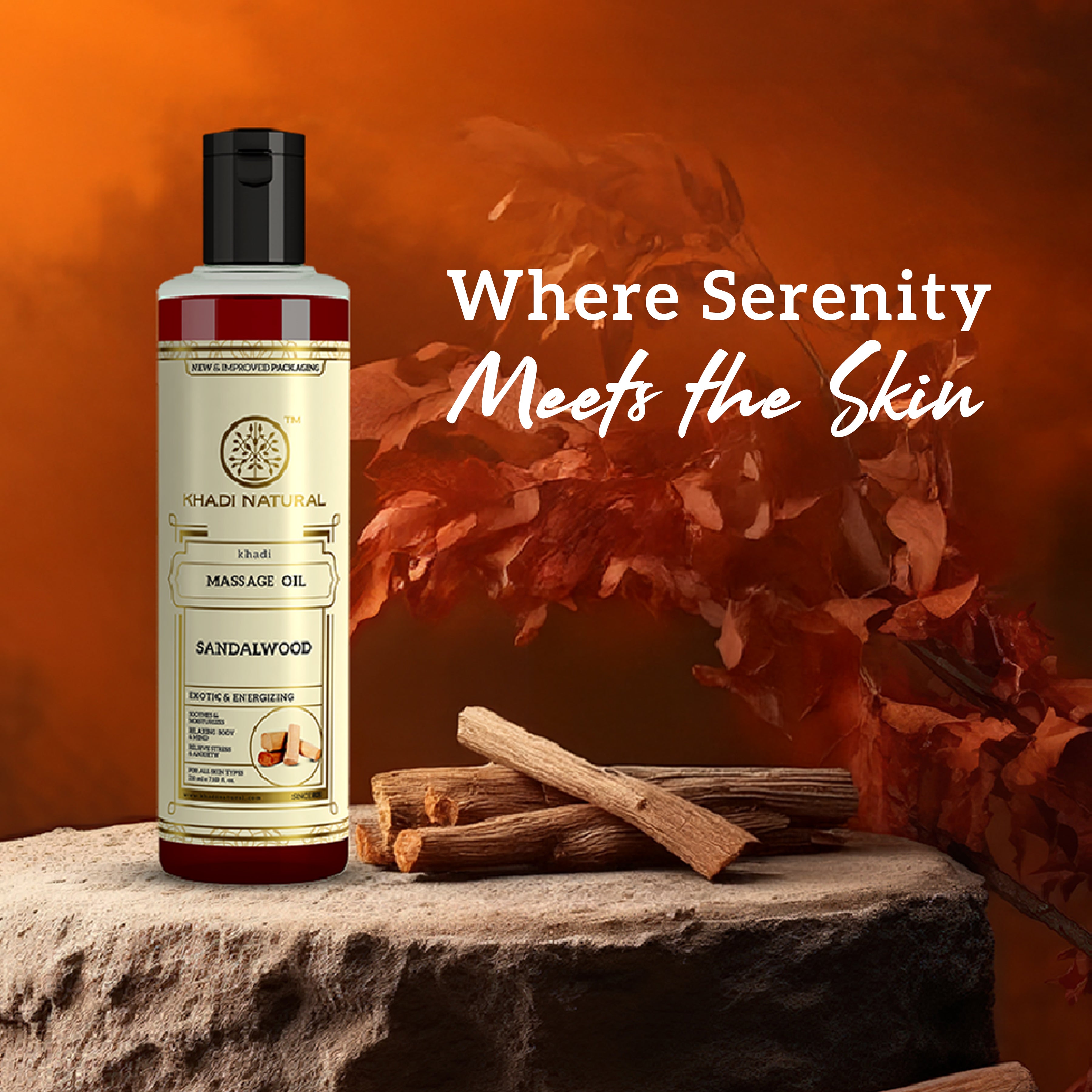 Khadi Natural Sandalwood Massage Oil - 210ml - Image 9 - Buy from Indicrest