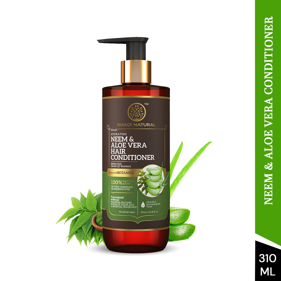 Khadi Natural Neem & Aloe Vera Hair Conditioner - Paraben, Silicones, Sulphate, Color, Salt & Artificial Fragrance Free - 310ml - Image 6 - Buy from Indicrest