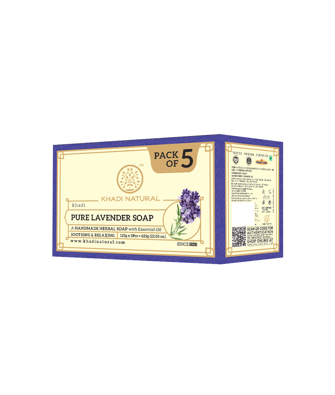 Khadi Natural Pure Lavender Soap - 125gm - Image 8 - Buy from Indicrest
