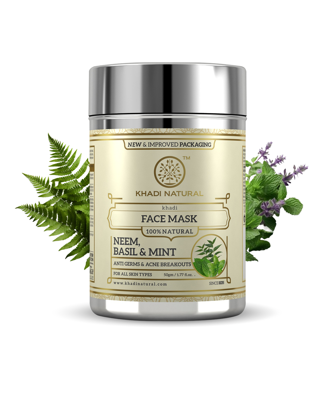 Khadi Natural Neem Basil & Mint Anti Acne Face Pack - 50gm - Image 7 - Buy from Indicrest