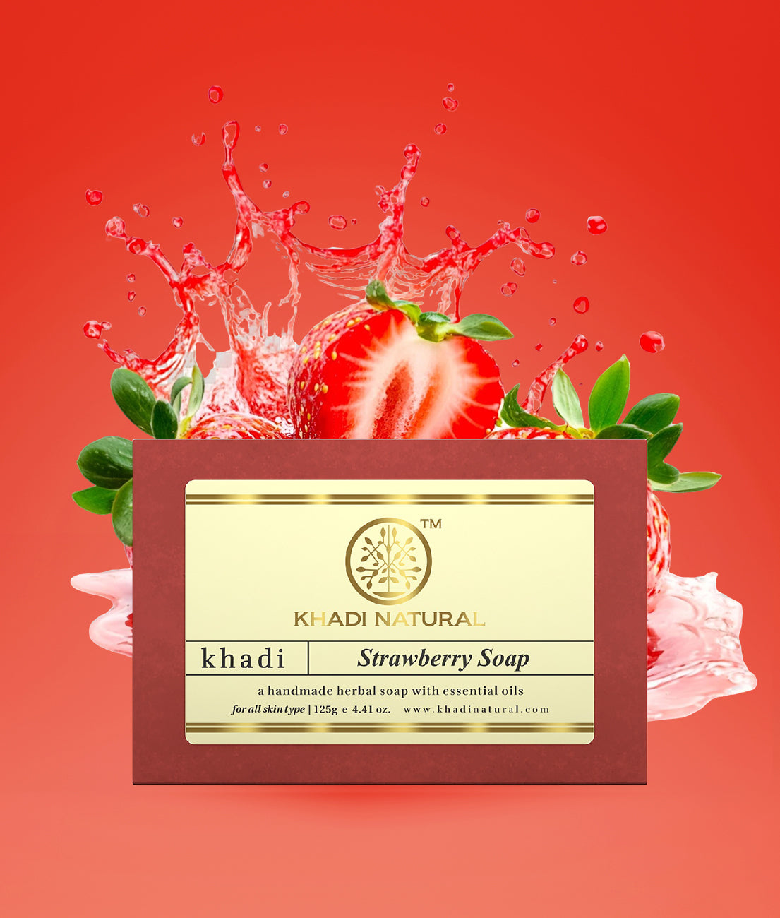 Khadi Natural Strawberry Soap - 125gm - Image 8 - Buy from Indicrest