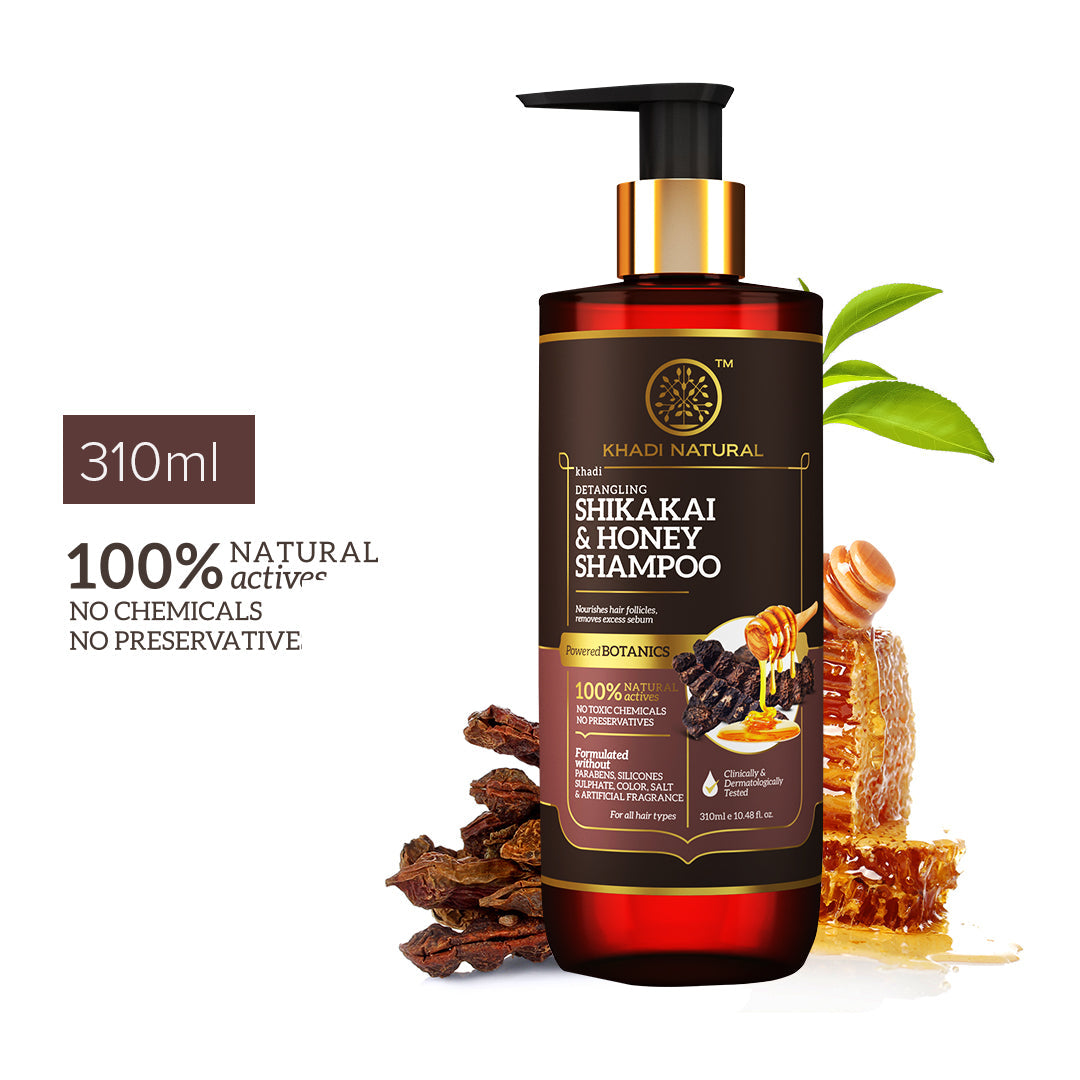 Khadi Natural Shikakai & Honey Shampoo - Powered Botanics - 310ml - Image 9 - Buy from Indicrest