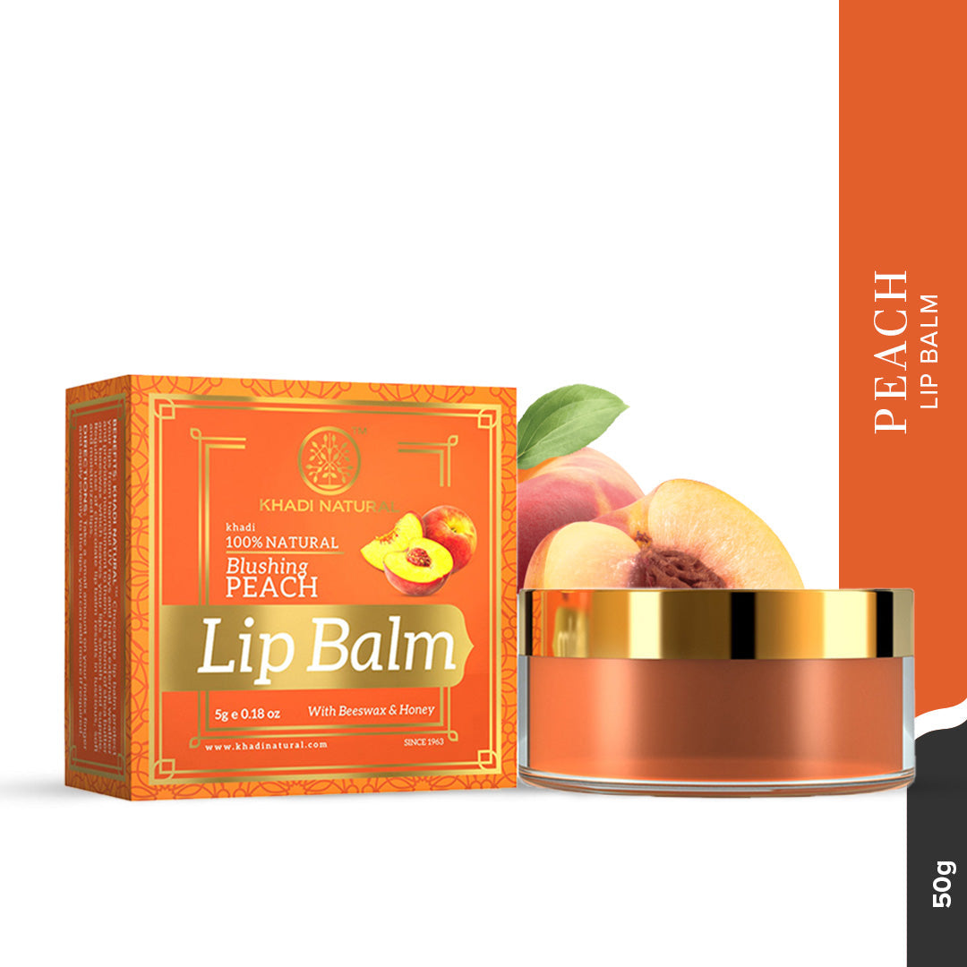 Khadi Natural Peach Lip Balm - 5gm - Image 5 - Buy from Indicrest