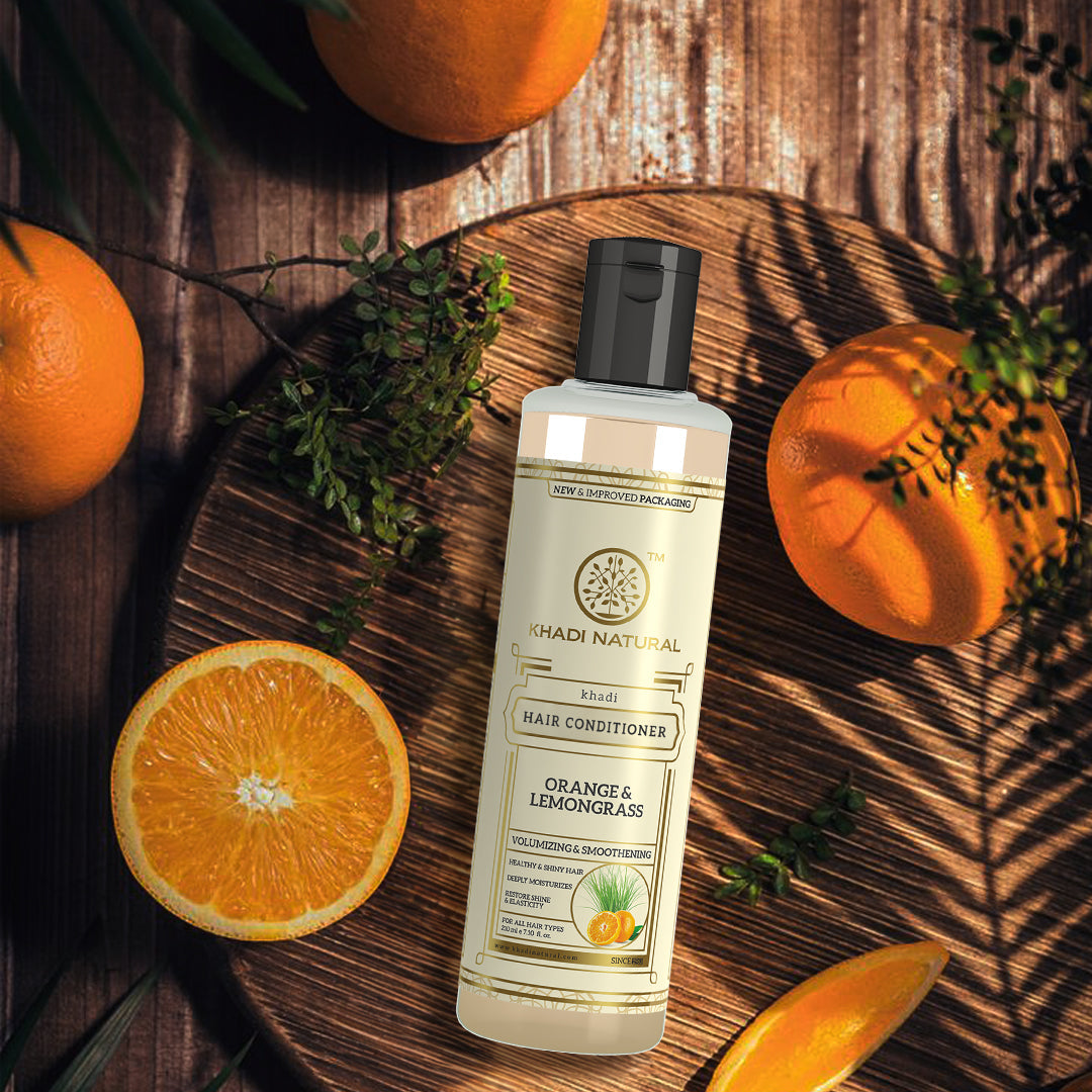Khadi Natural Herbal Orange Lemongrass Hair Conditioner - 210ml - Image 6 - Buy from Indicrest