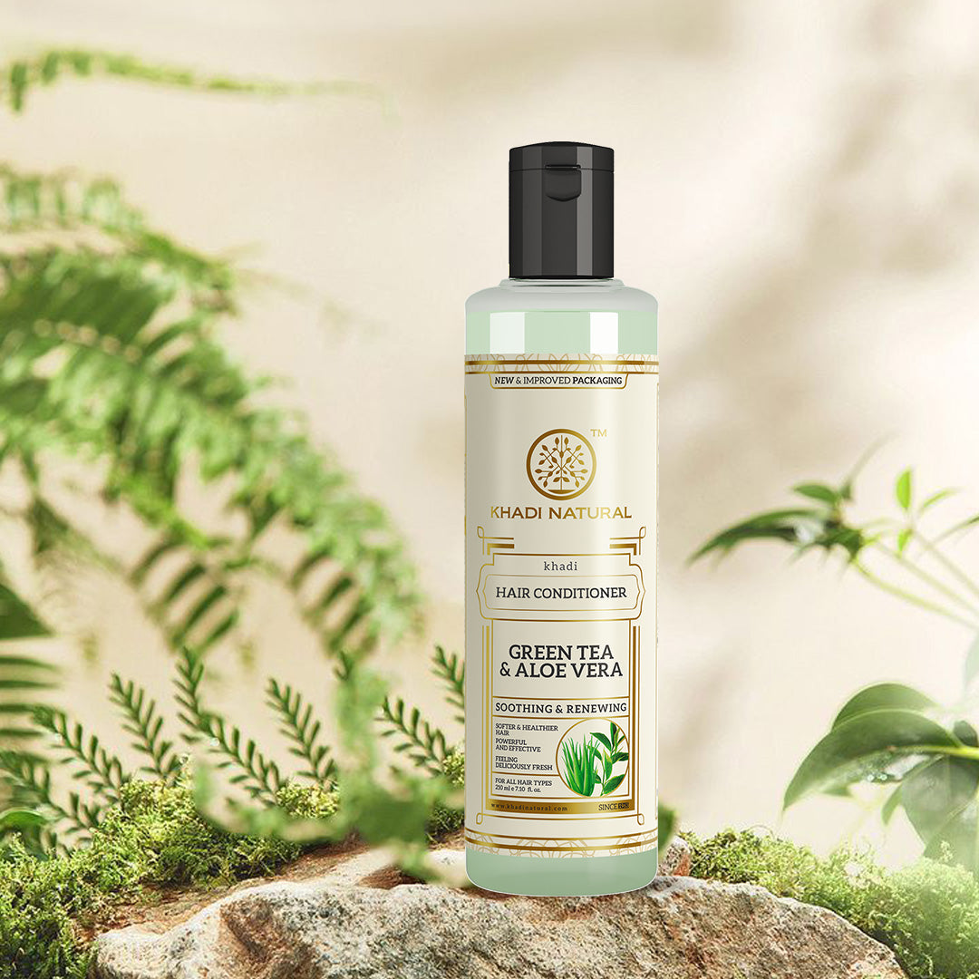 Khadi Natural Greentea & Aloevera Hair Conditioner - 210ml - Image 5 - Buy from Indicrest