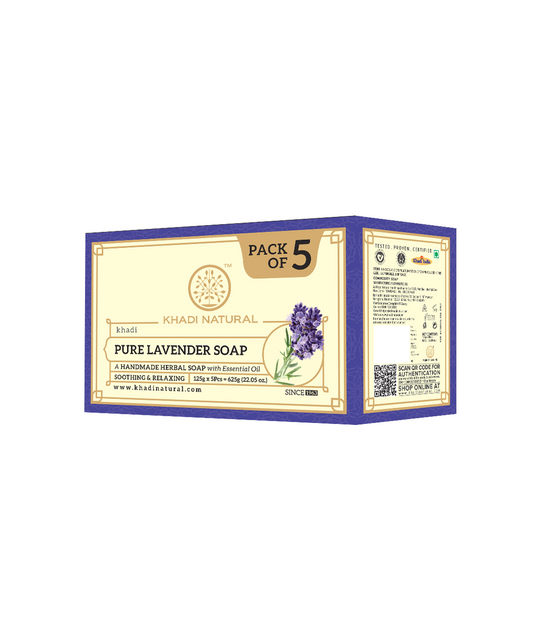 Khadi Natural Herbal Pure Lavender Soap Combo Pack Of 5 – 125gm Each - Buy from Indicrest