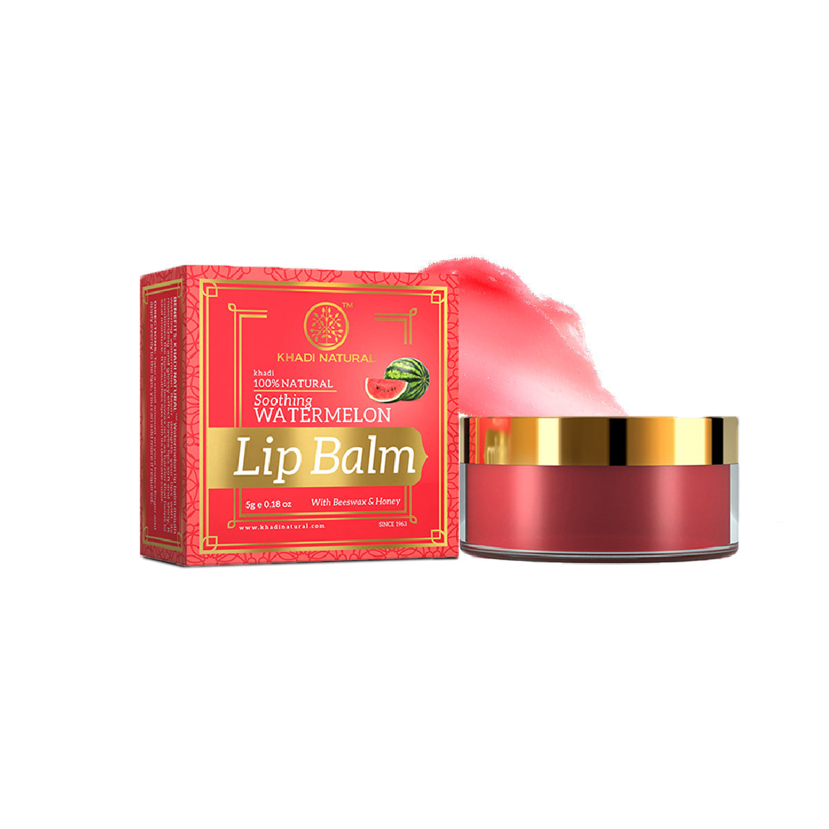 Khadi Natural Watermelon Lip Balm - With Beeswax & Honey Combo Pack Of 3 - 5g Each - Image 6 - Buy from Indicrest