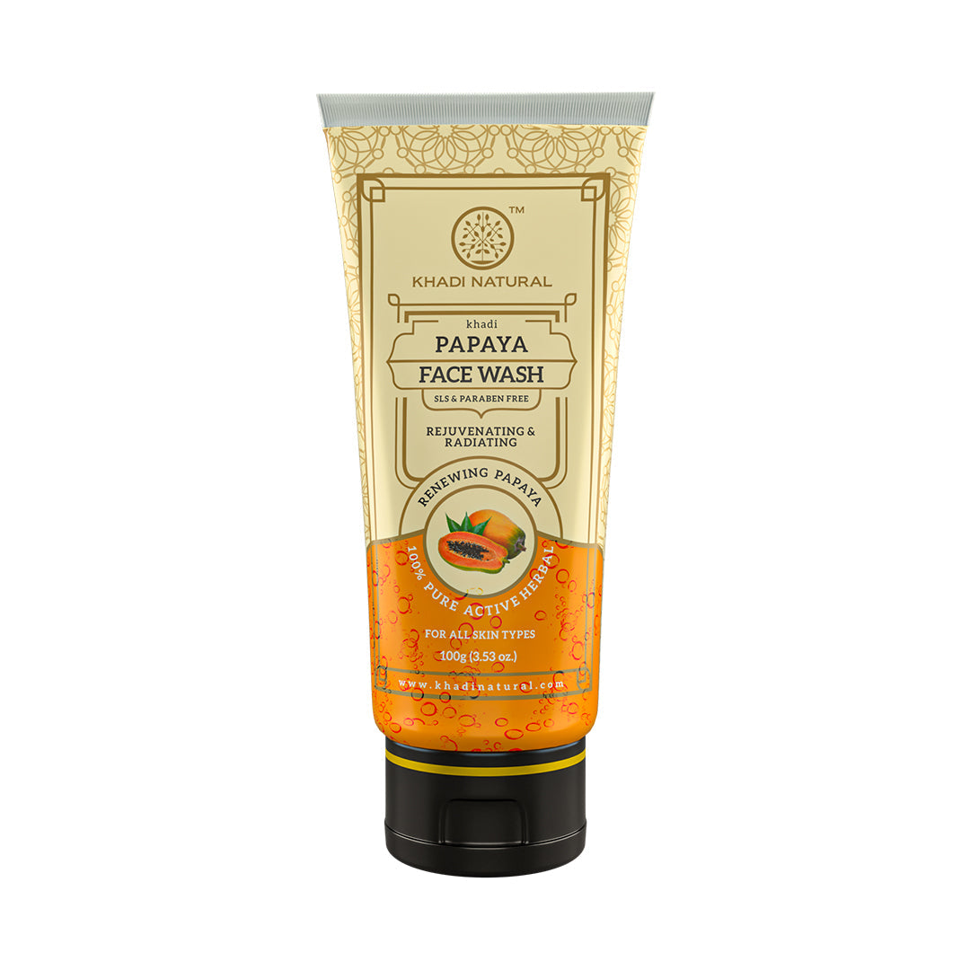 Khadi Natural Papaya Face Wash SLS & Paraben Free - 100gm - Buy from Indicrest