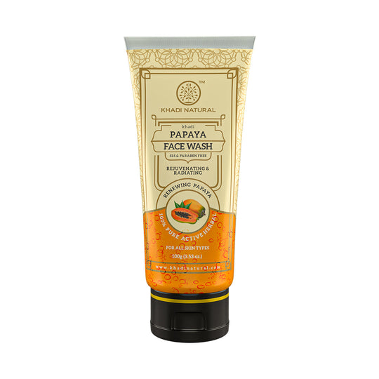 Khadi Natural Papaya Face Wash SLS & Paraben Free - 100gm - Buy from Indicrest