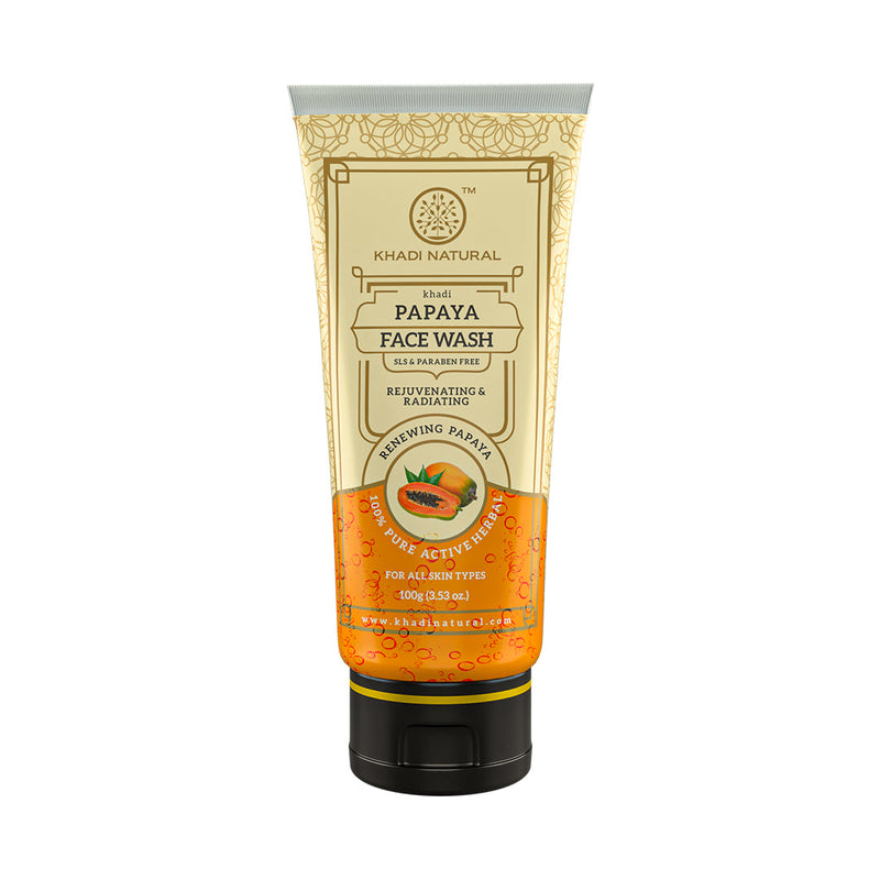 Khadi Natural Papaya Face Wash SLS & Paraben Free - 100gm - Buy from Indicrest