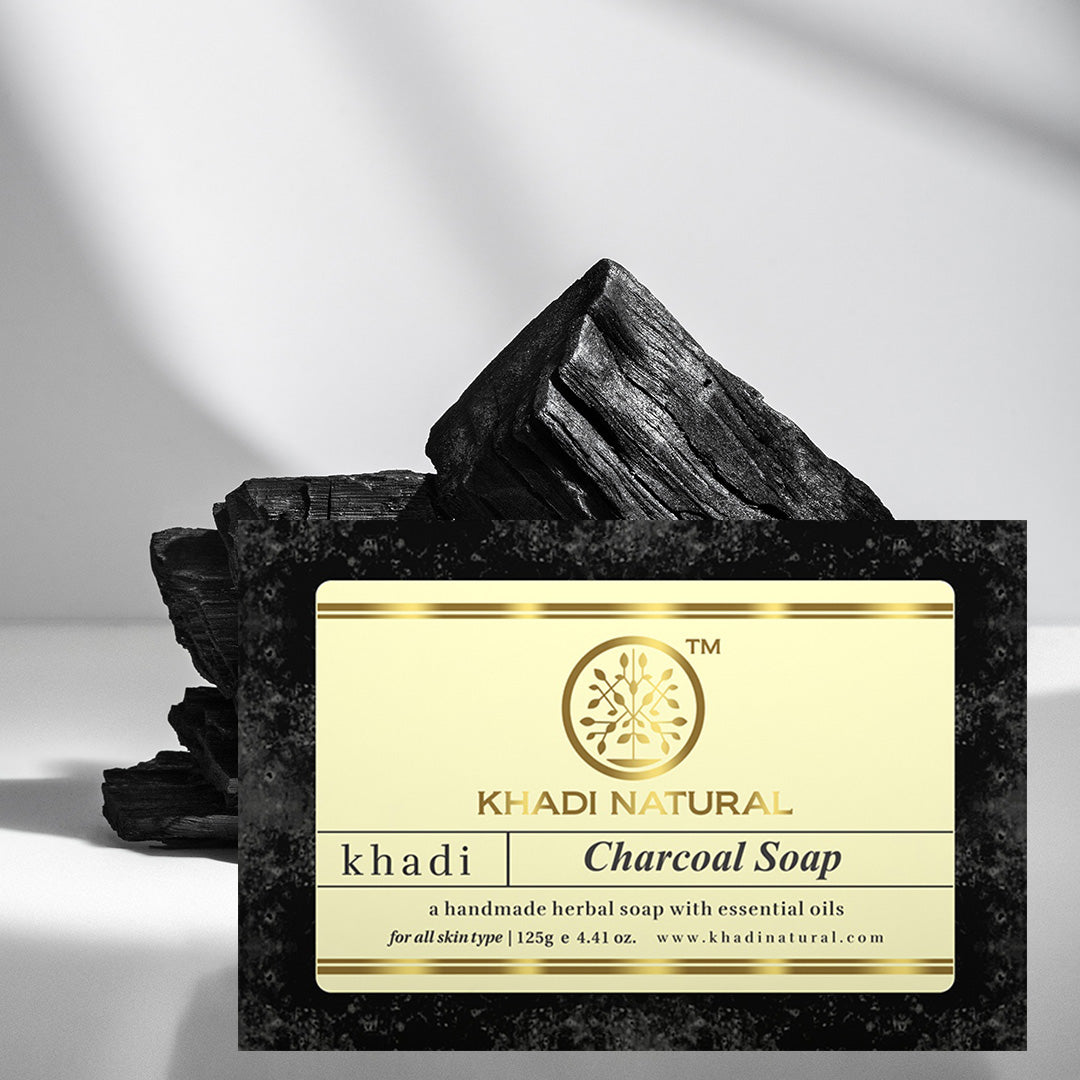 Khadi Natural Herbal Charcoal Soap Combo Pack Of 3 – 125gm Each - Image 6 - Buy from Indicrest