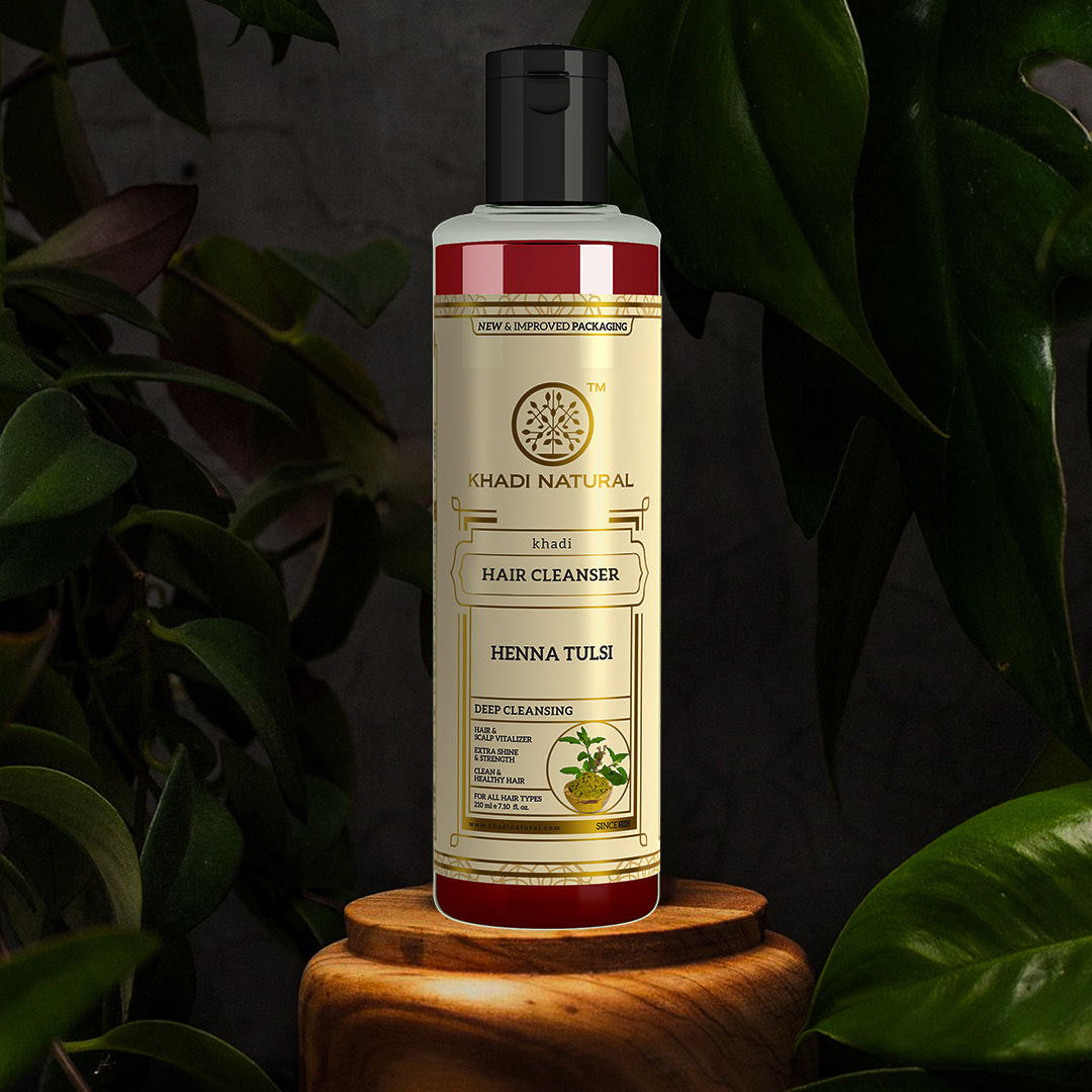 Khadi Natural Henna Tulsi Hair Cleanser - 210ml - Image 7 - Buy from Indicrest