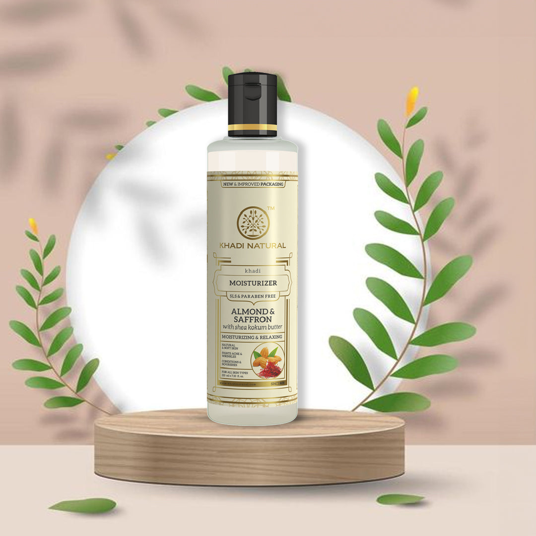 Khadi Natural Almond & Saffron Moisturizer- SLS &  Paraben Free - 210ml - Image 7 - Buy from Indicrest