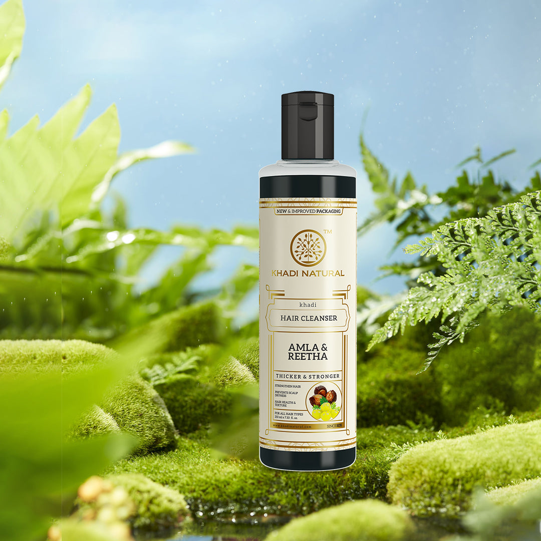 Khadi Natural Herbal Amla & Reetha Hair Cleanser - 210ml - Image 4 - Buy from Indicrest