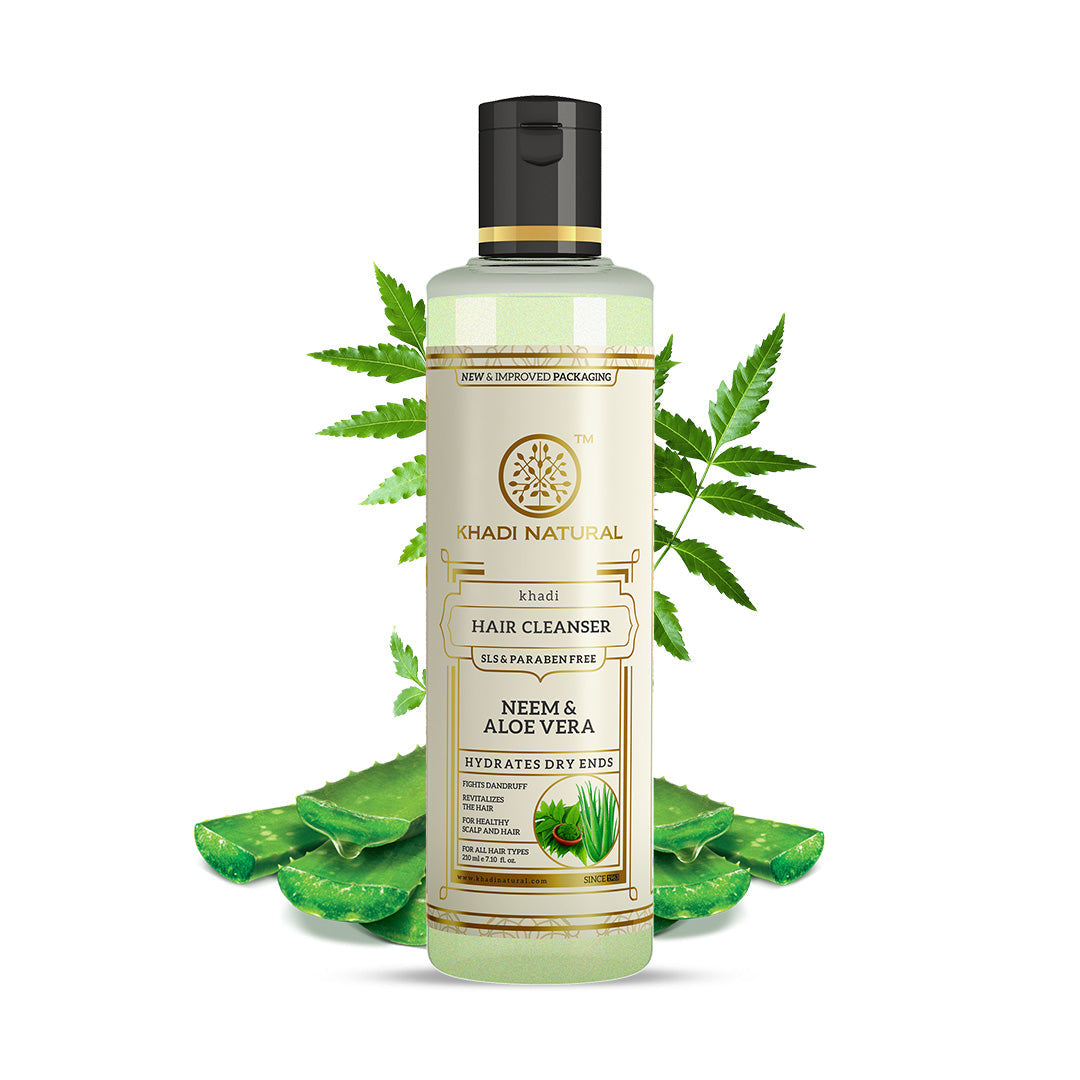 Khadi Natural Neem & Aloevera Hair Cleanser SLS & Paraben Free - 210ml - Image 7 - Buy from Indicrest