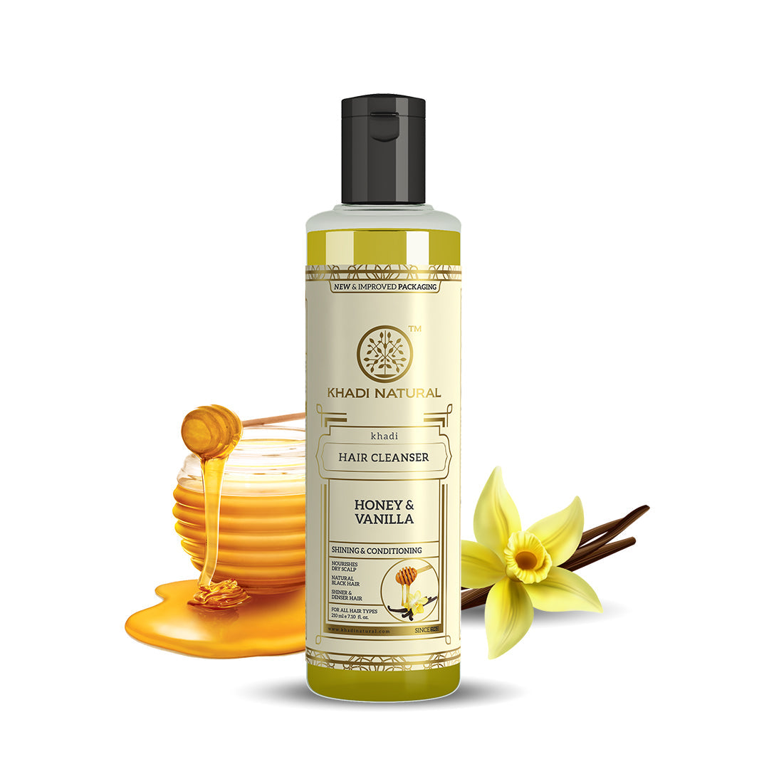 Khadi Natural Honey & Vanilla Hair Cleanser - 210ml - Image 7 - Buy from Indicrest