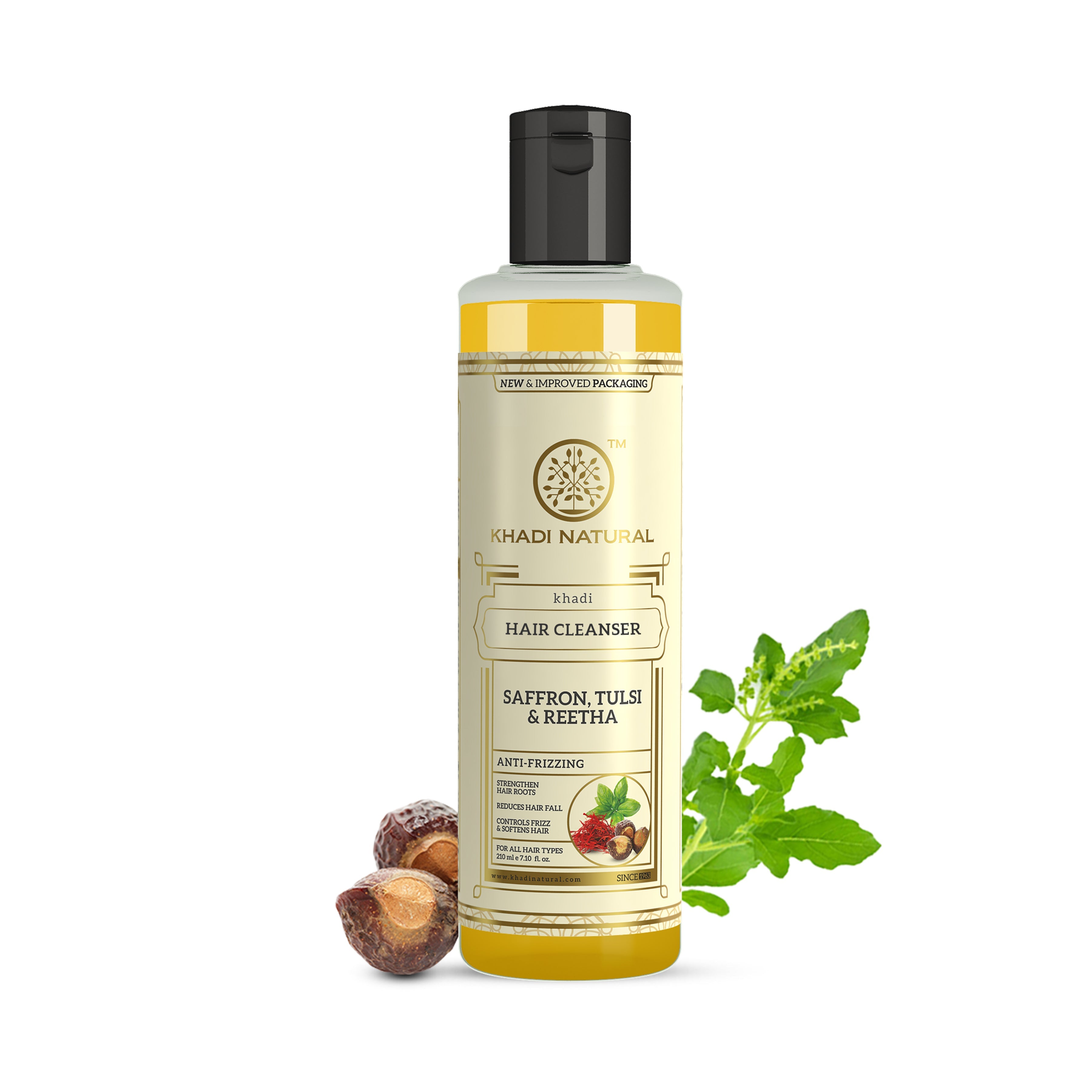 Khadi Natural Saffron Tulsi & Reetha Hair Cleanser - 210ml - Image 8 - Buy from Indicrest