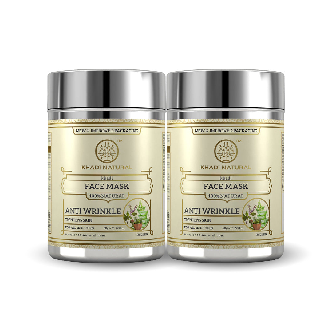 Khadi Natural Anti Wrinkle Face Mask Combo Pack Of 2 - 50gm Each Sale - Buy from Indicrest