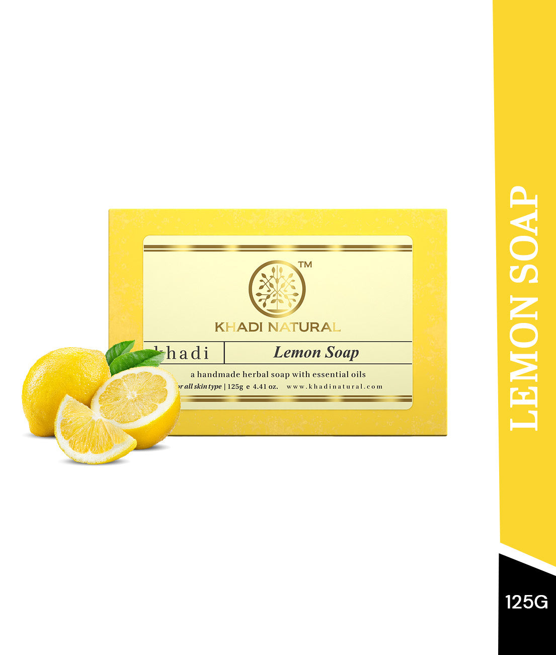 Khadi Natural Herbal Lemon Soap 125gm - Image 7 - Buy from Indicrest
