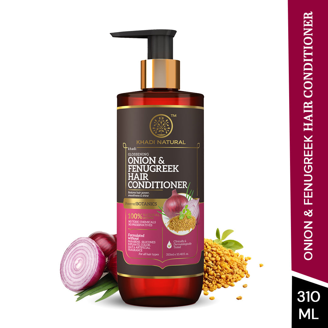 Khadi Natural Onion & Fenugreek Hair Conditioner - Paraben, Silicones, Sulphate, Color, Salt & Artificial Fragrance Free - 310ml - Image 6 - Buy from Indicrest