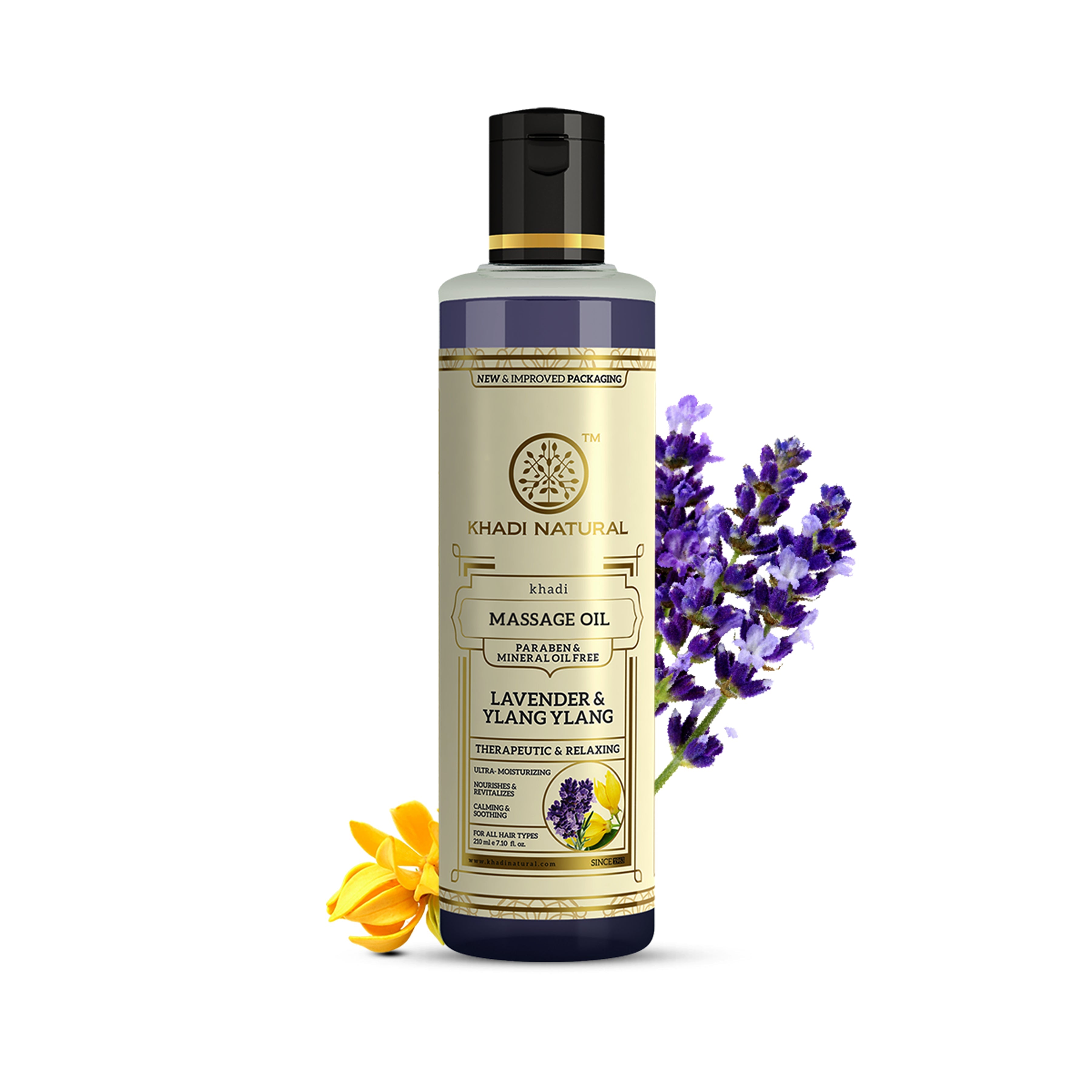 Khadi Natural Lavender & Ylang Ylang Massage Oil Paraben Mineral Oil Free - 210ml - Image 6 - Buy from Indicrest