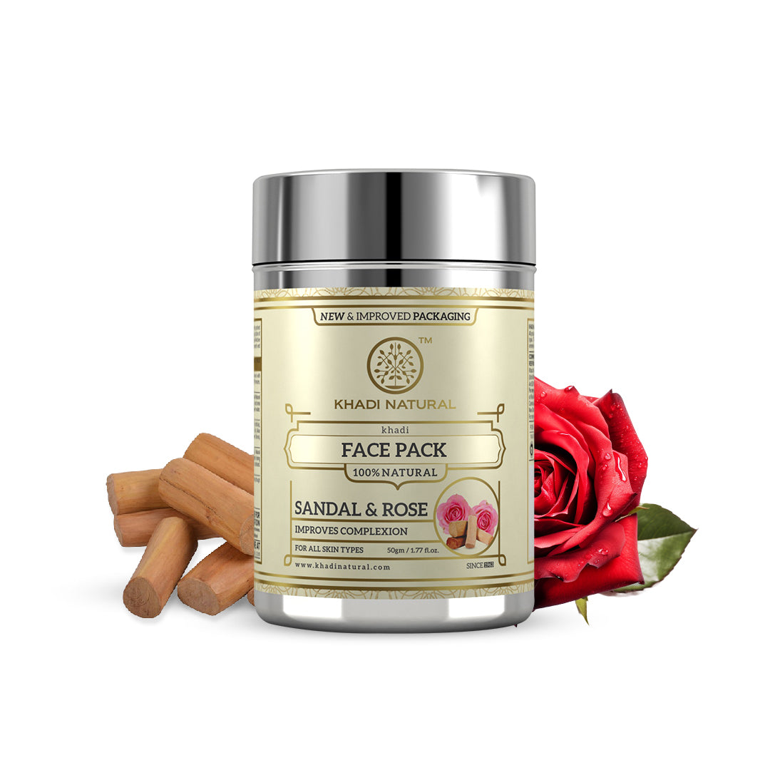 Khadi Natural Sandal & Rose Face Pack - 50gm - Image 5 - Buy from Indicrest