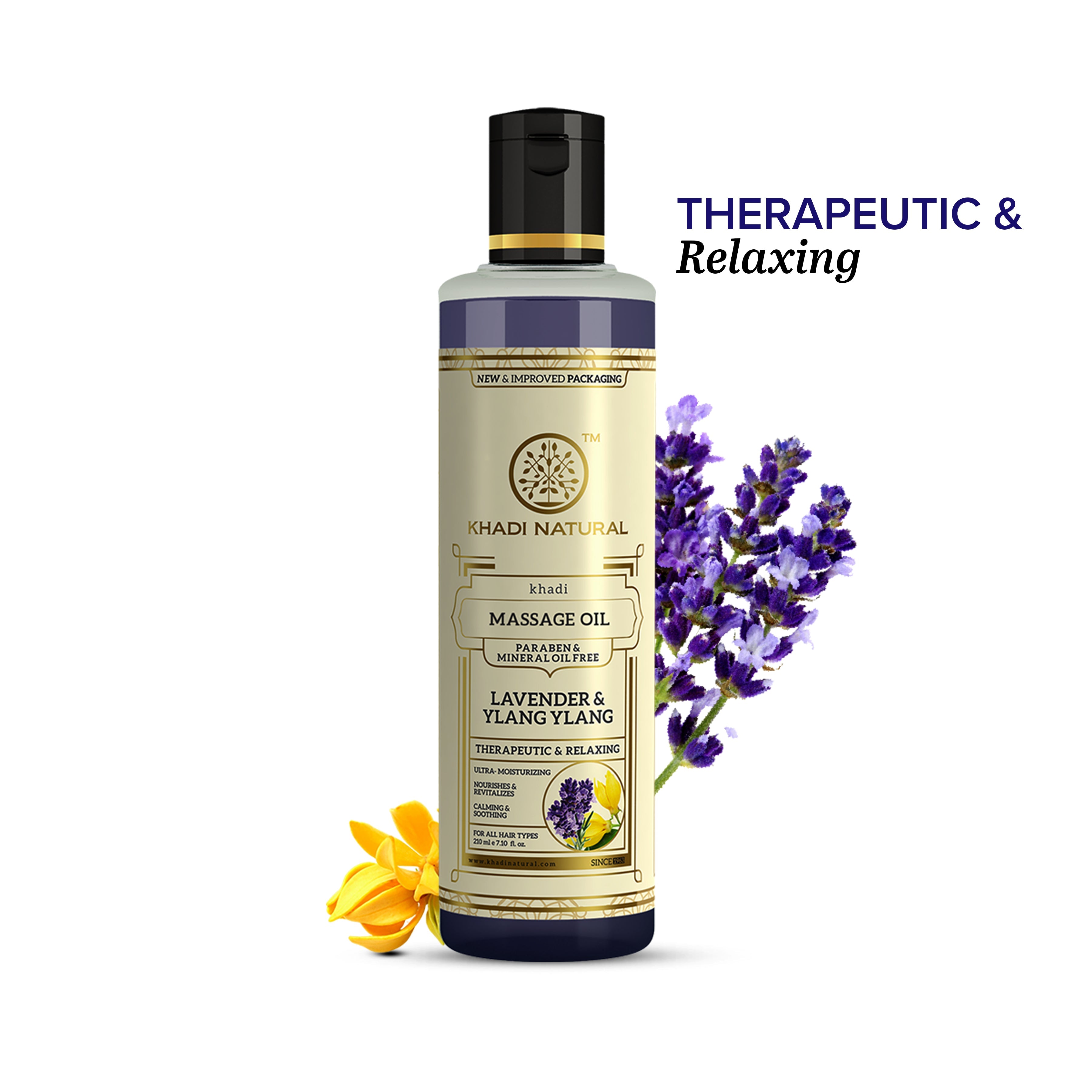 Khadi Natural Lavender & Ylang Ylang Massage Oil Paraben Mineral Oil Free - 210ml - Image 7 - Buy from Indicrest
