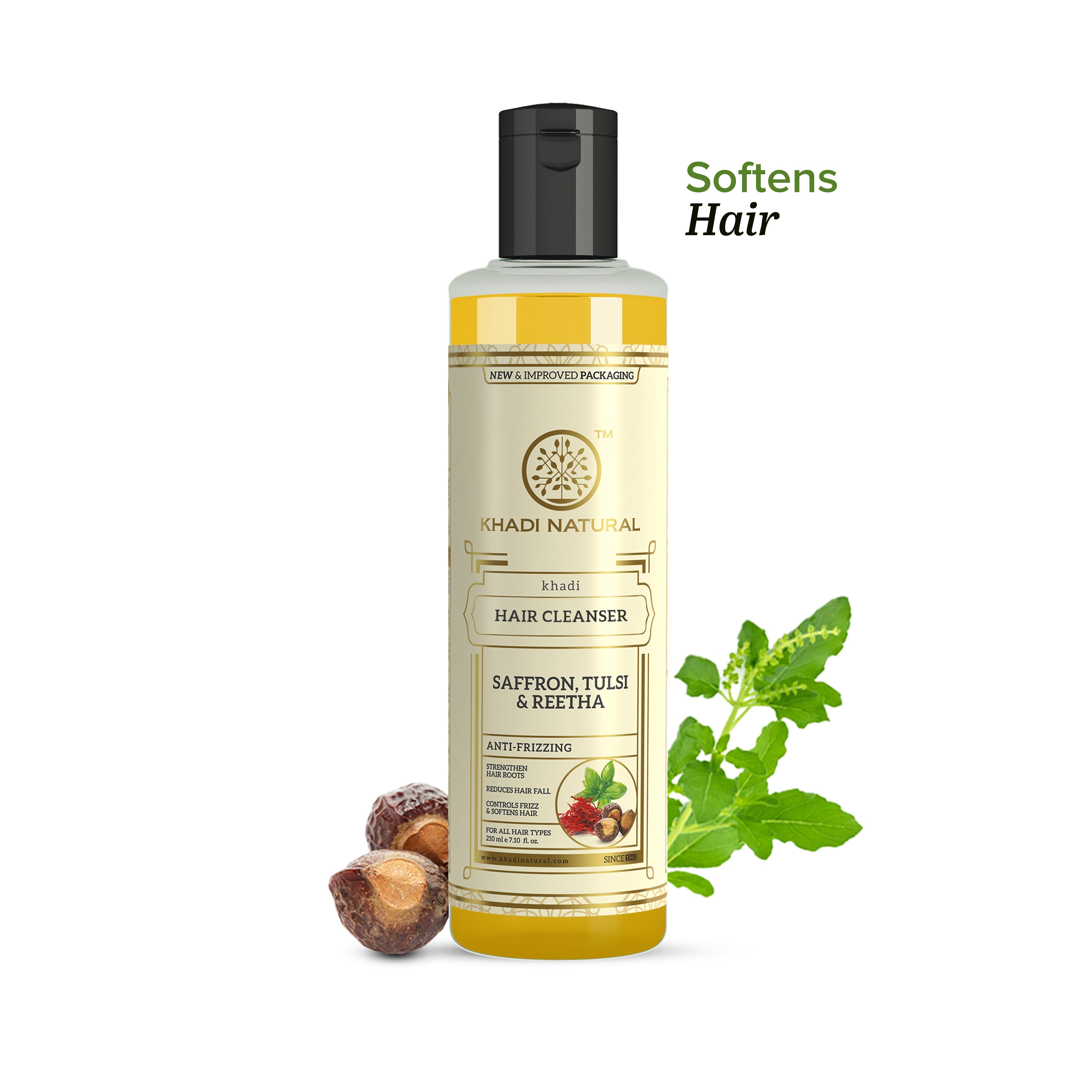 Khadi Natural Saffron Tulsi & Reetha Hair Cleanser - 210ml - Image 9 - Buy from Indicrest