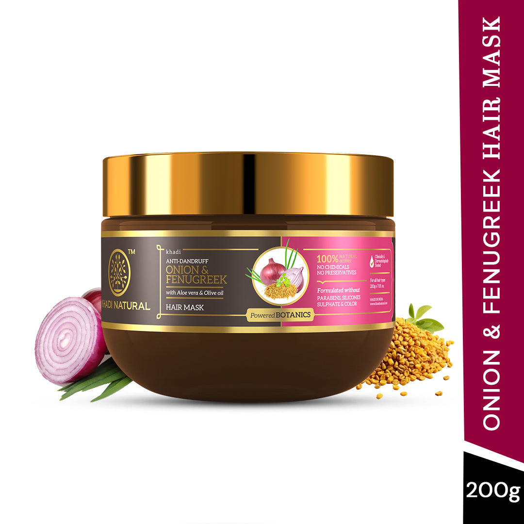 Khadi Natural Onion & Fenugreek Hair Mask – SLS, Paraben & Color Free - 200gm - Image 4 - Buy from Indicrest