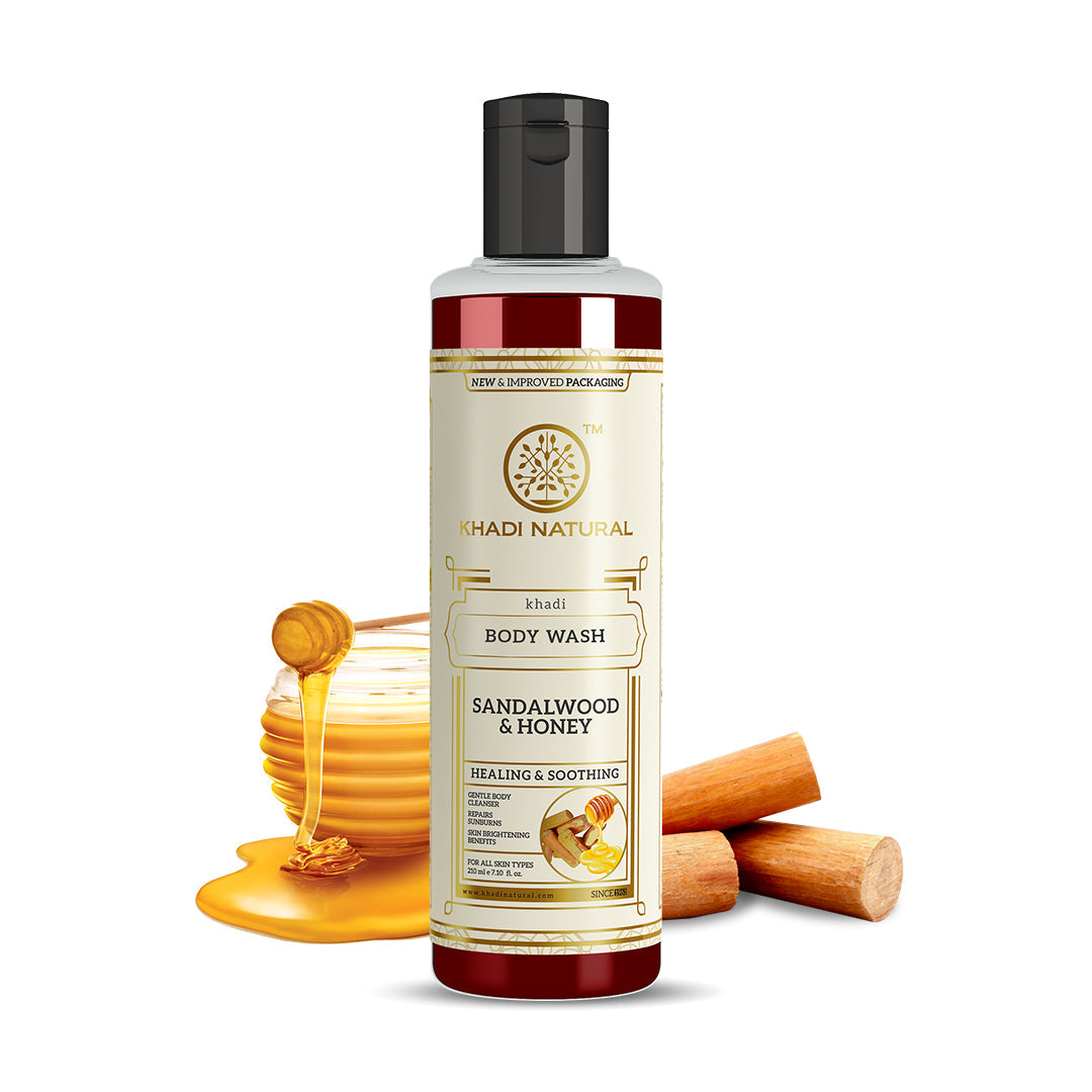 Khadi Natural Sandalwood & Honey Body Wash - 210ml - Image 6 - Buy from Indicrest