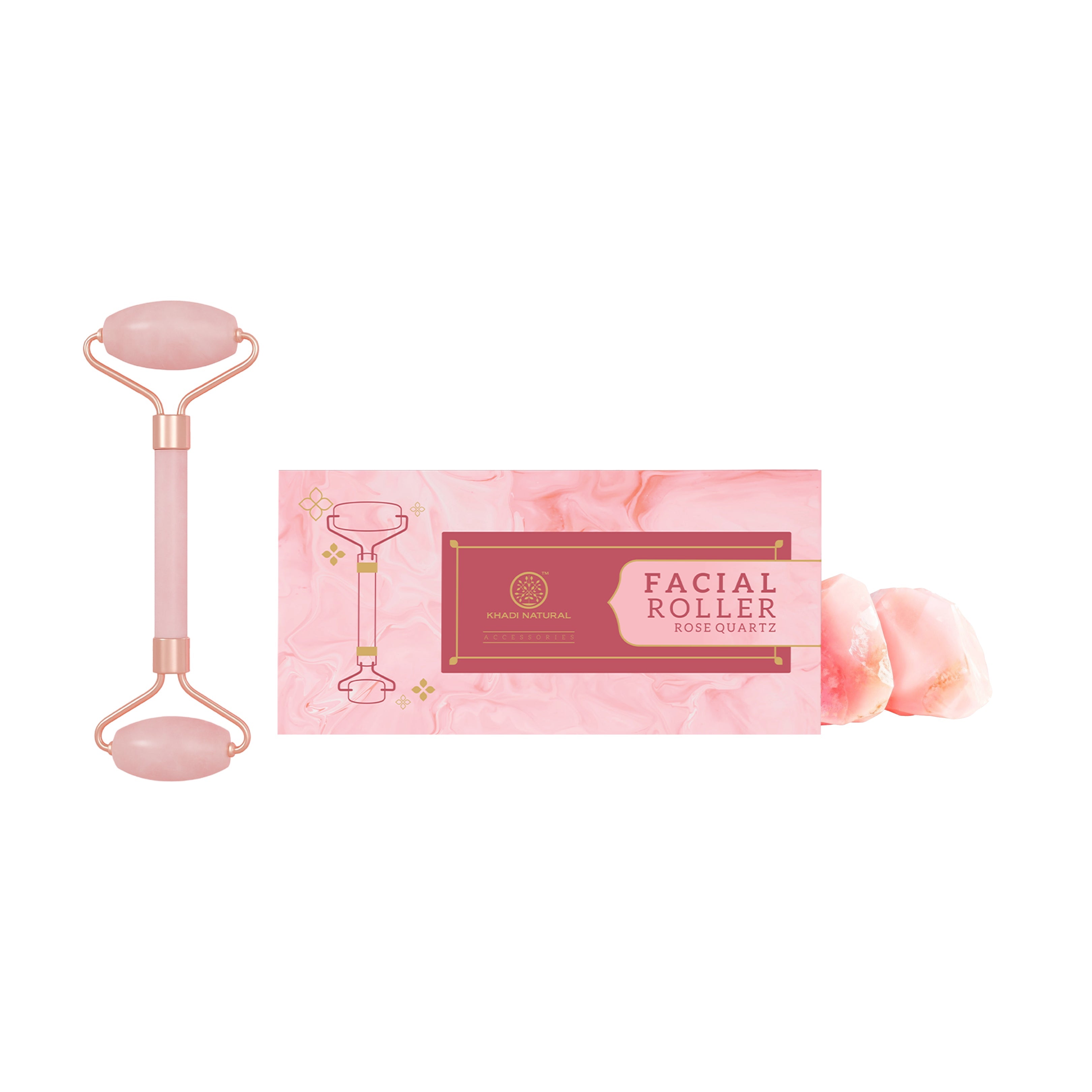 Khadi Natural Rose Quartz Facial Roller - Image 5 - Buy from Indicrest
