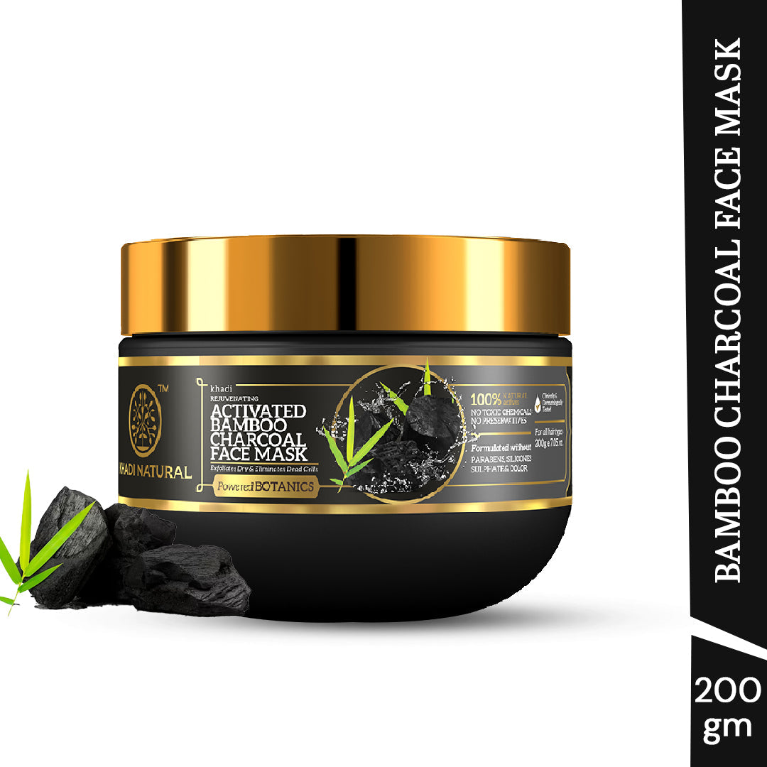 Khadi Natural Activated Bamboo Charcoal Face Mask - 200gm - Image 7 - Buy from Indicrest