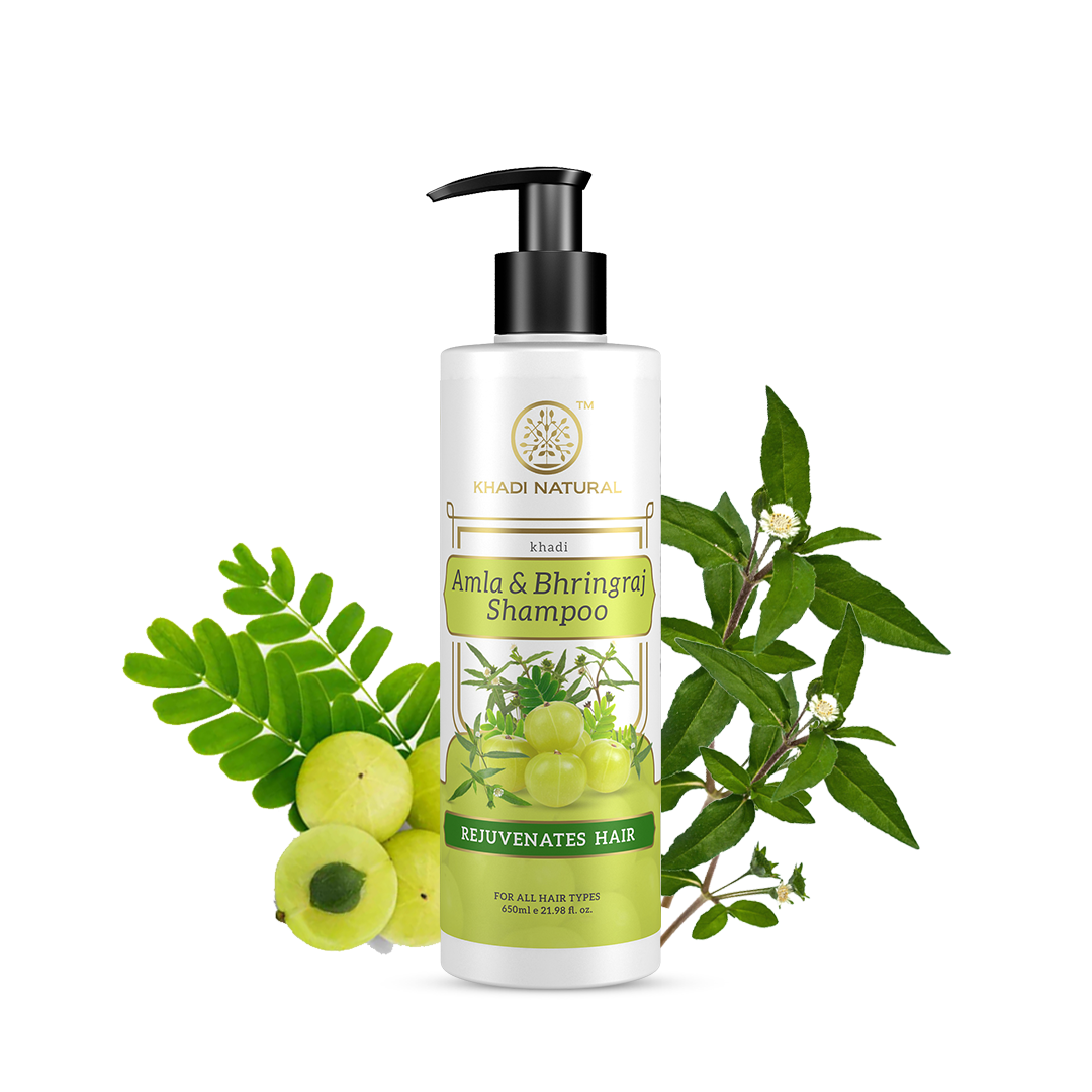 Khadi Natural Amla & Bhringraj Hair Shampoo For Control Dandruff & Hair Fall - 650ml - Image 7 - Buy from Indicrest