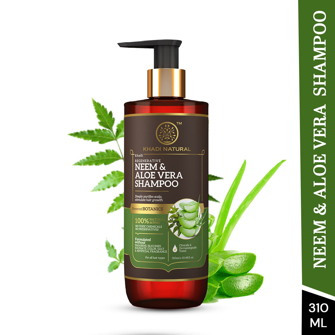 Khadi Natural Neem & Aloe Vera Hair Cleanser - Paraben, Silicones, Sulphate, Color, Salt & Artificial Fragrance Free - 310ml - Image 6 - Buy from Indicrest