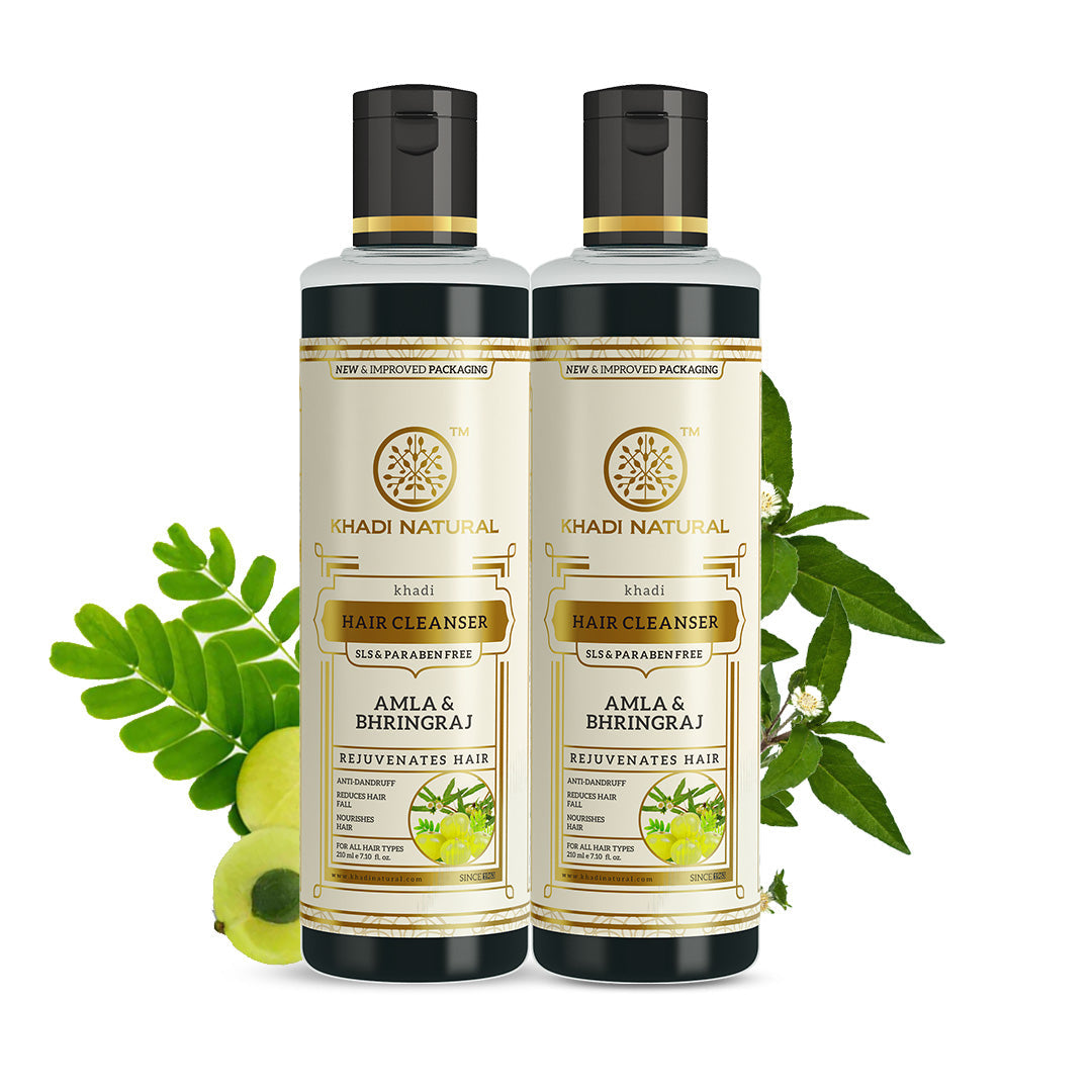 Khadi Natural Amla & Bhringraj Hair Cleanser-SLS/Paraben Free Combo Pack of 2 - 210ml each - Image 5 - Buy from Indicrest