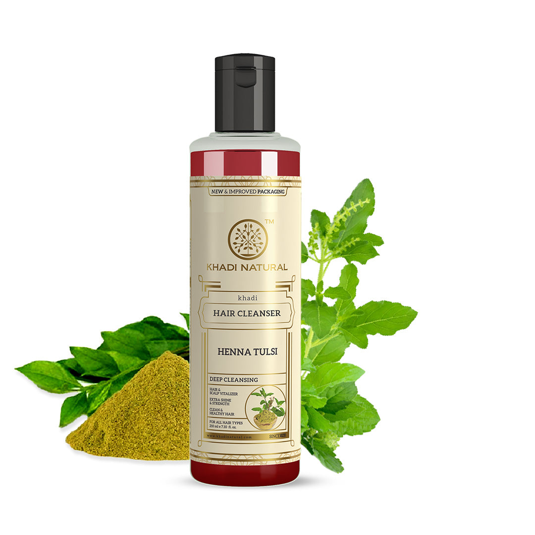 Khadi Natural Henna Tulsi Hair Cleanser - 210ml - Image 6 - Buy from Indicrest