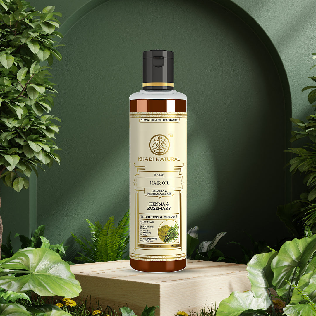 Khadi Natural Henna & Rosemary Hair Oil – Paraben & Mineral Oil Free (210ml) - Image 7 - Buy from Indicrest