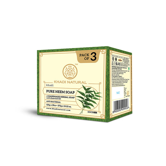 Khadi Natural Herbal Pure Neem Soap Combo Pack Of 3 – 125gm Each - Buy from Indicrest