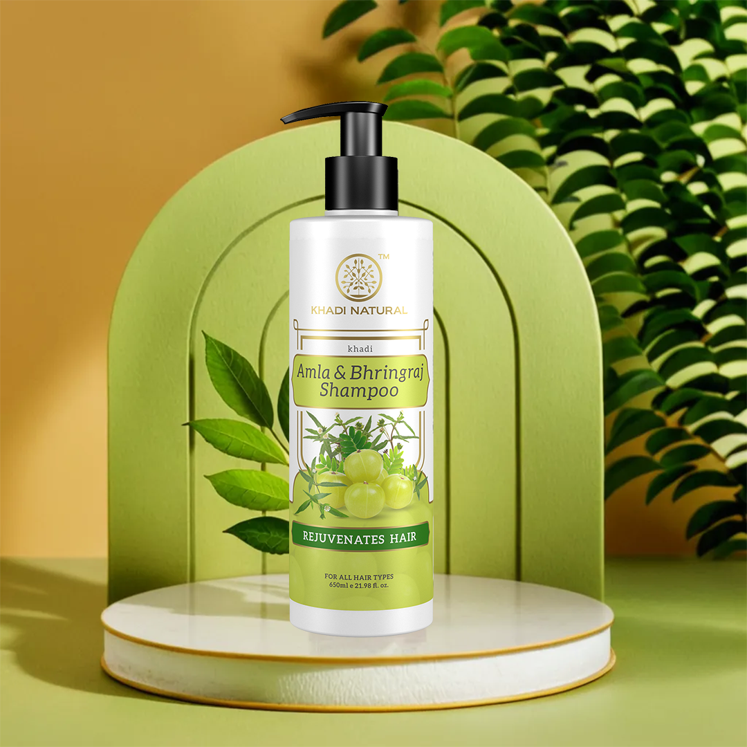 Khadi Natural Amla & Bhringraj Hair Shampoo For Control Dandruff & Hair Fall - 650ml - Image 8 - Buy from Indicrest