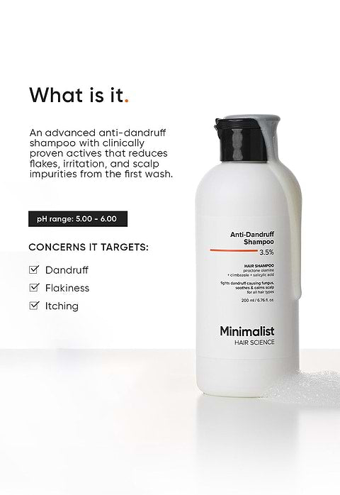 Minimalist Anti Dandruff Shampoo 3.5% For Reduces Dandruff, Itchiness &amp; Removes Scalp Impurities, 100ml - Image 3 - Buy from Indicrest