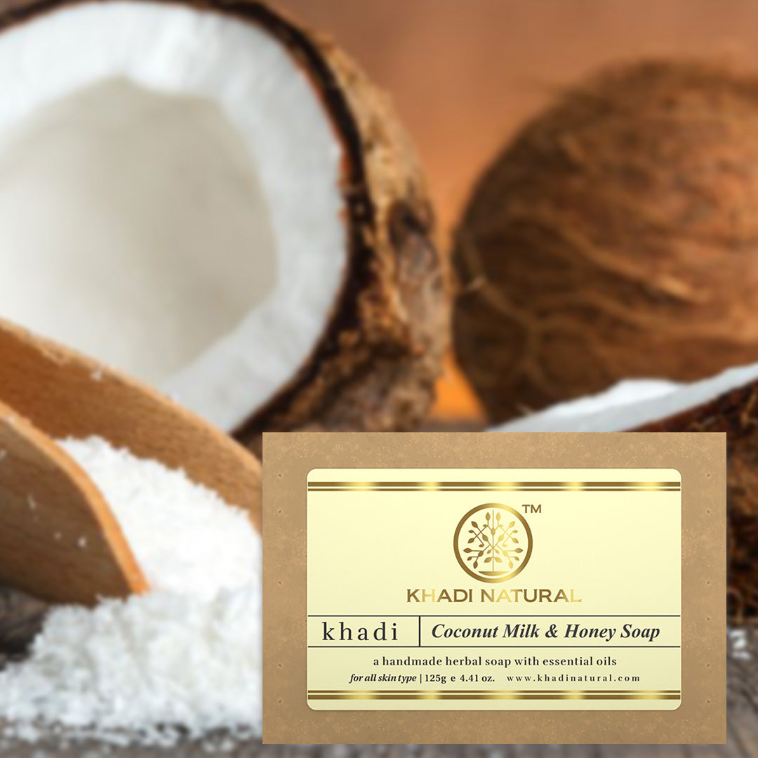 Khadi Natural Coconut Milk & Honey Soap 125gm - Image 5 - Buy from Indicrest